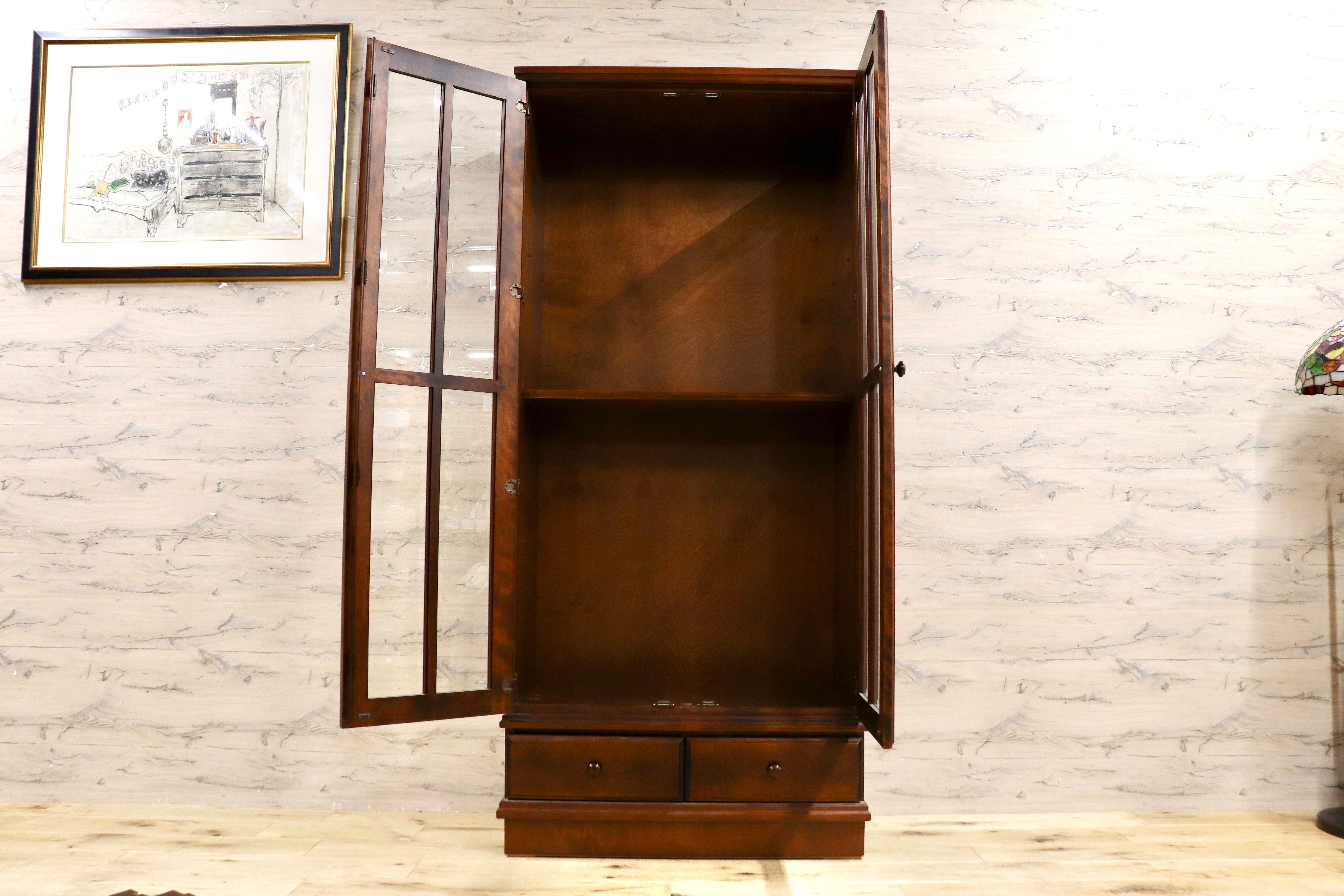 GMHH485B○Herbe / エルブ まりも 本棚 書棚 ブックシェルフ 本箱 飾り棚 キャビネット 収納家具 民芸家具 和家具 古民家 和モダン