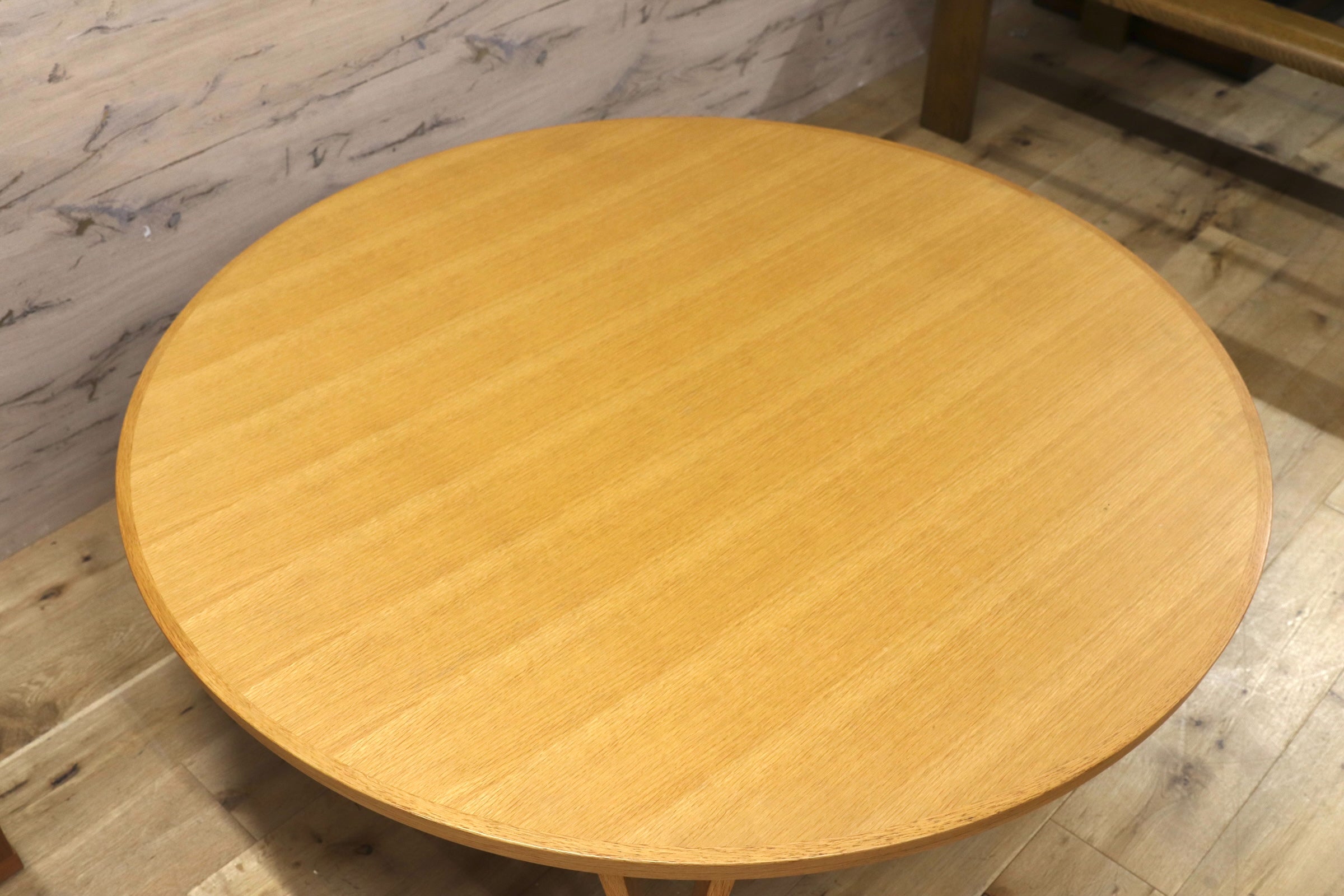GMJH74○日進木工 nissin ACTUS / アクタス FK-1 リビングテーブル こたつ 円形 直径120cm オーク材 飛騨高山 北欧モダン 定価約23.7万円〜