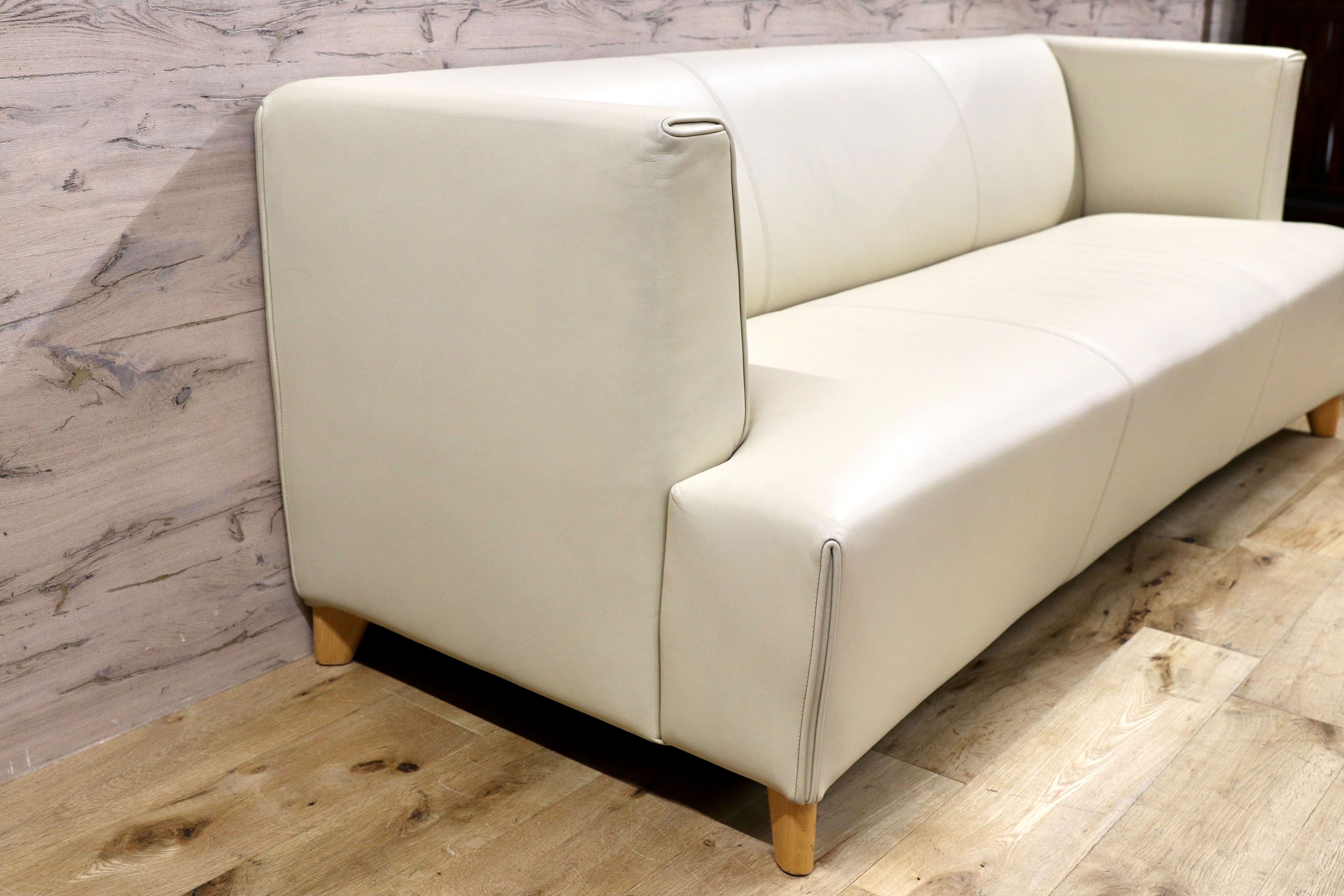 GMGS155C○WITTMAN / ヴィットマン HAVANNA ハバナ パオロピーヴァ 3人掛けソファ 総革 アイボリー IDC大塚家具 最高級 約152万