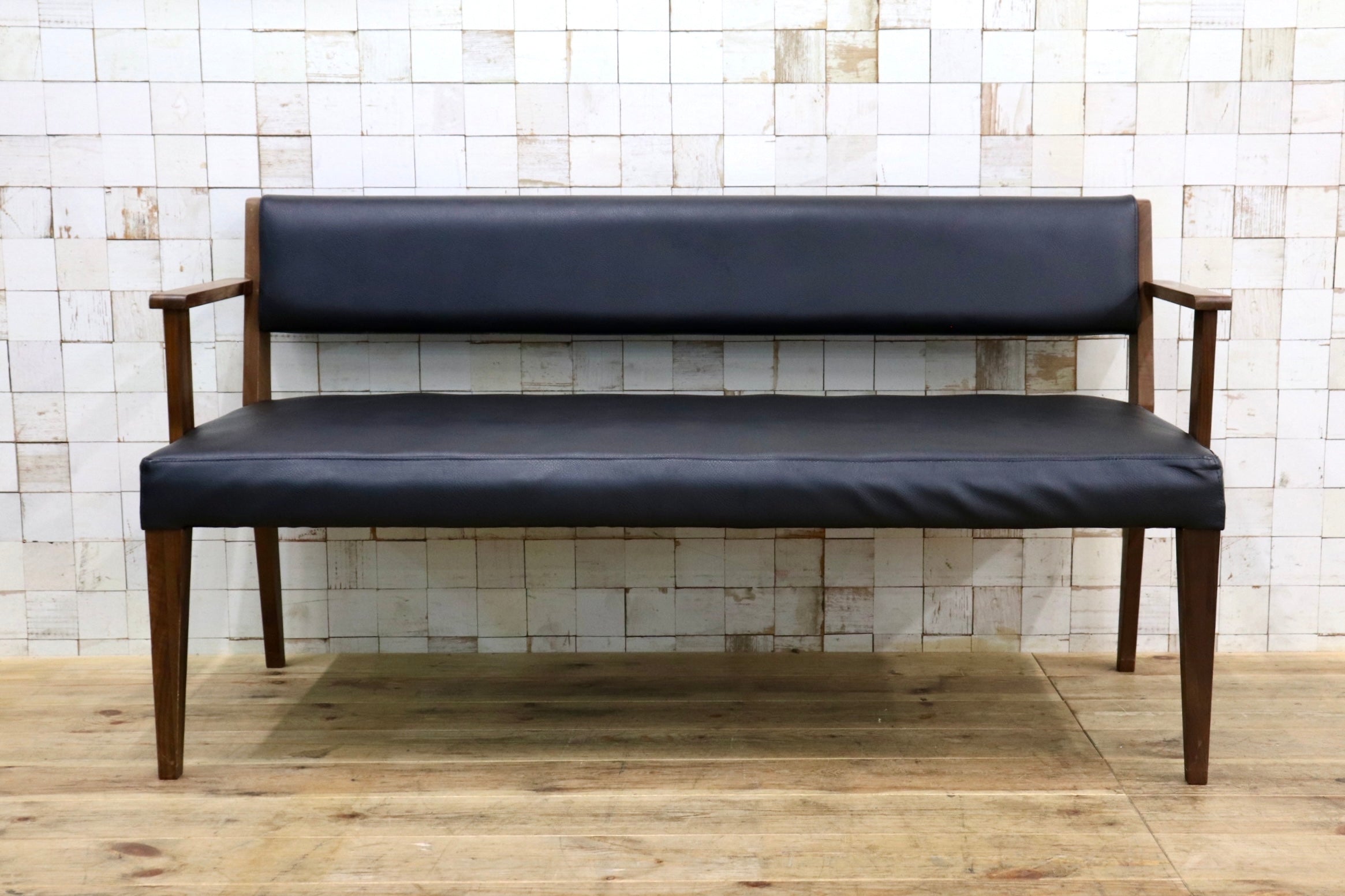 GMJS221A〇関家具 CAIN / カイン 椅子 モダン ブラック ウォールナット ダイニングチェア 木製 ダイニングベンチ 3人掛け 定価約8.7万