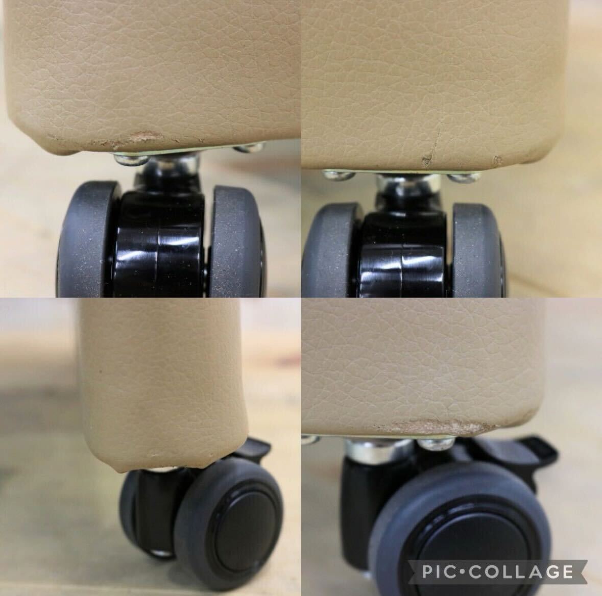 GMEH2J○karimoku / カリモク XU4206 オットマン フットスツール キャスター付き ソフトレザー 定価約4.2万