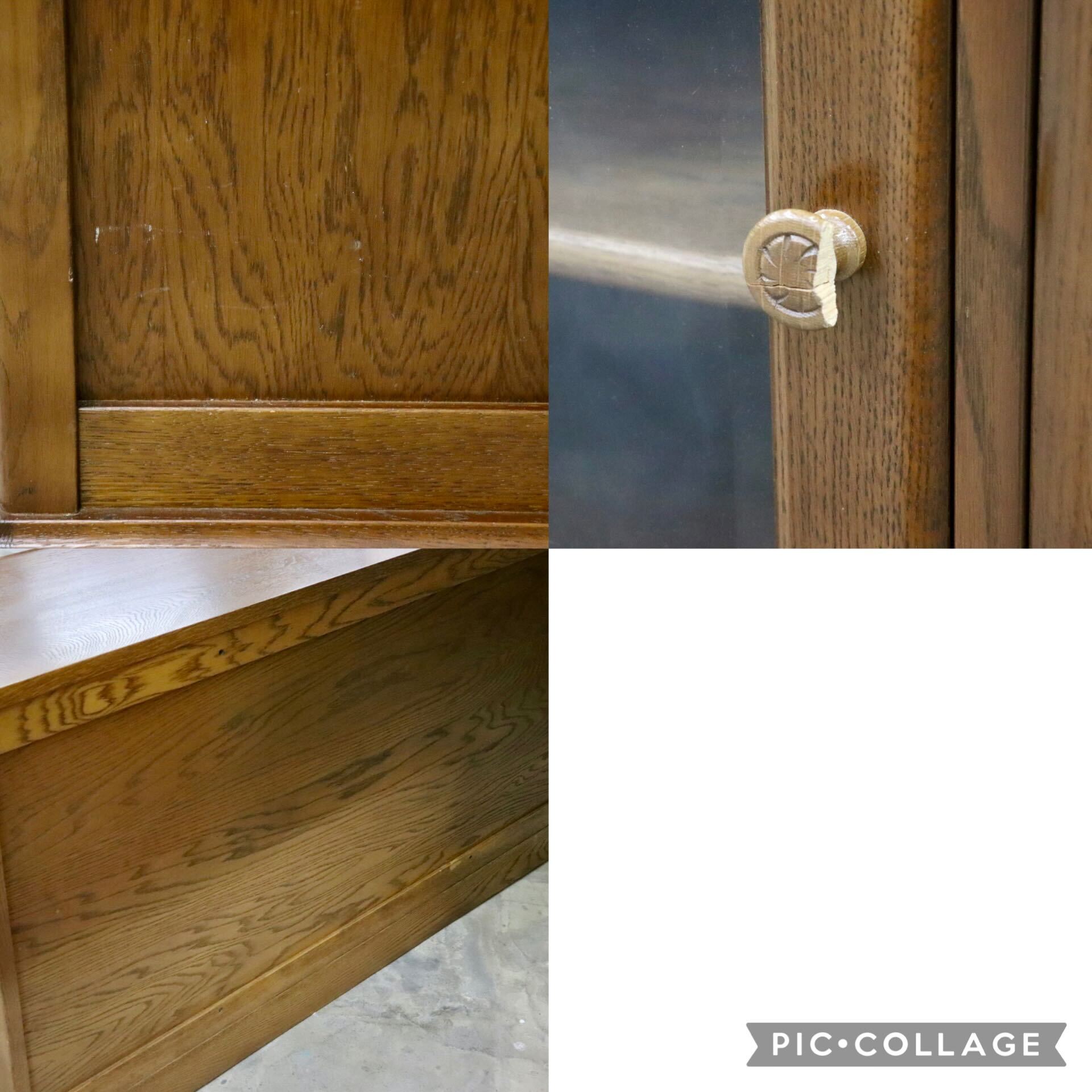 GMIS343○山室家具 ESPOIR エスポアール サイドボード リビングボード キャビネット 旭川家具 楢材 カントリー 飾り棚