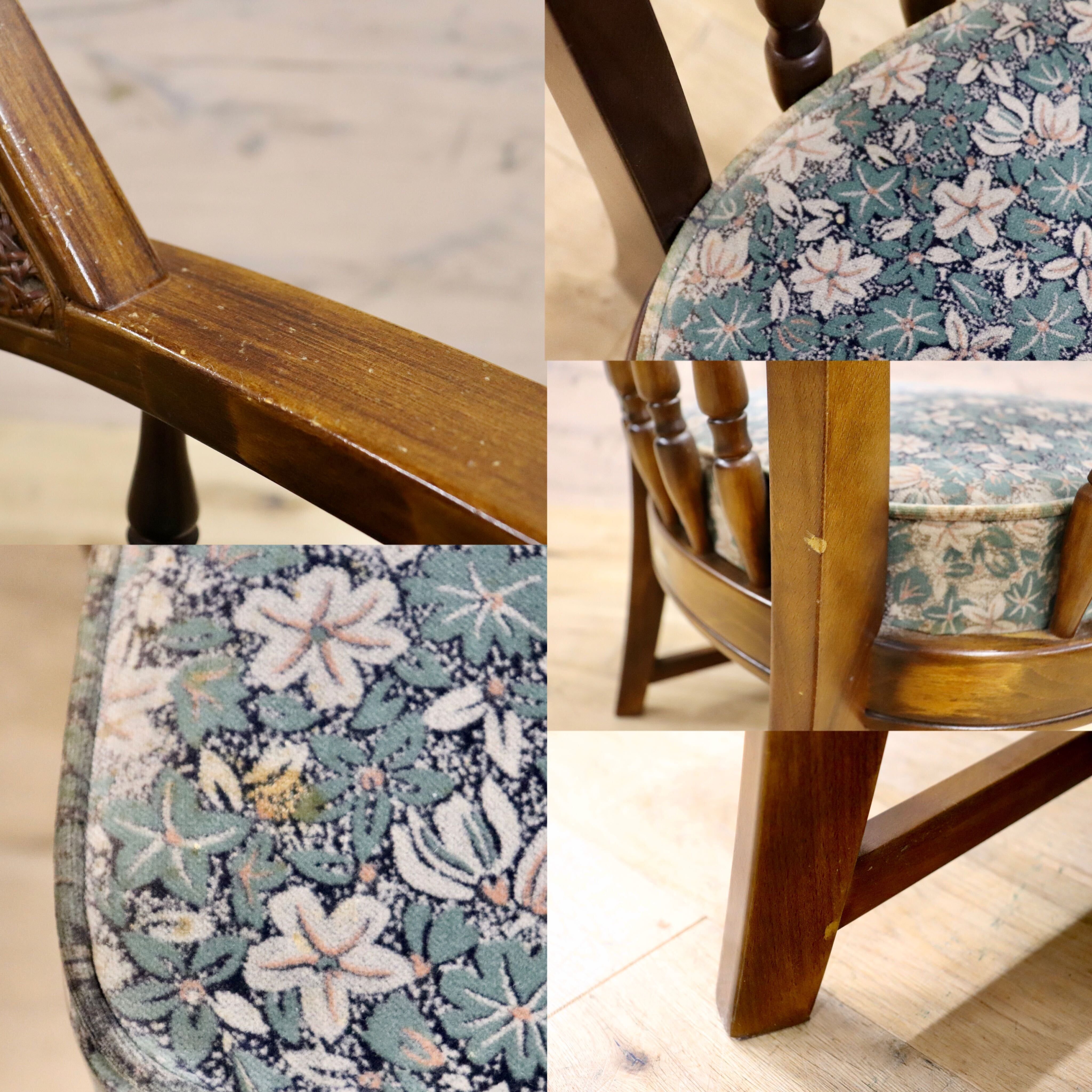 GMHK473A○karimoku / カリモク コロニアル アームチェア 椅子 ラウンジチェア シングルソファ ラタン 国産家具 レトロ ヴィンテージ