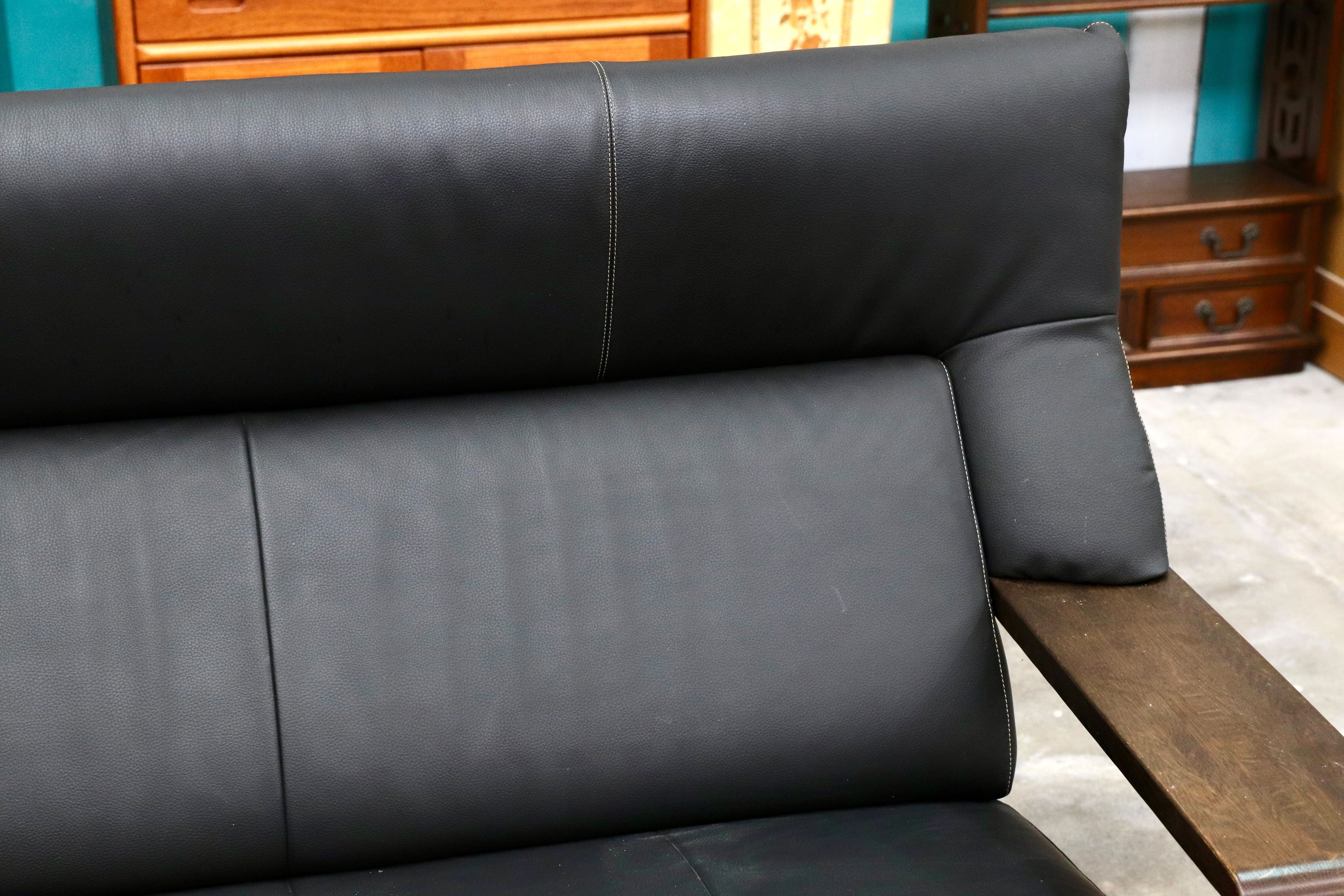 GMIH105○Chitano / チターノ 2人掛けソファ ラブソファ 長椅子 前革 ブラック ハイバック karimoku カリモク 2シーター