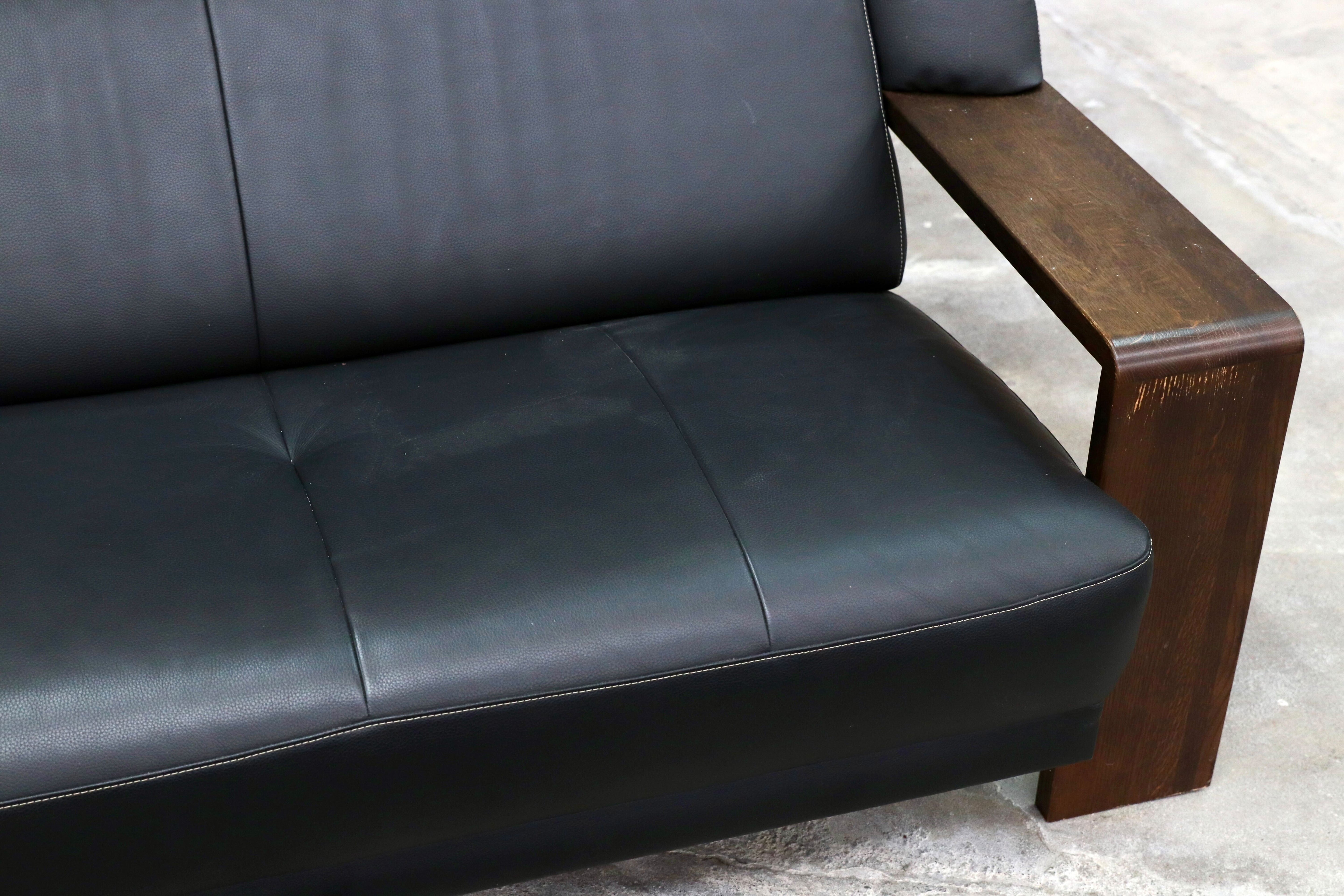 GMIH105○Chitano / チターノ 2人掛けソファ ラブソファ 長椅子 前革 ブラック ハイバック karimoku カリモク 2シーター