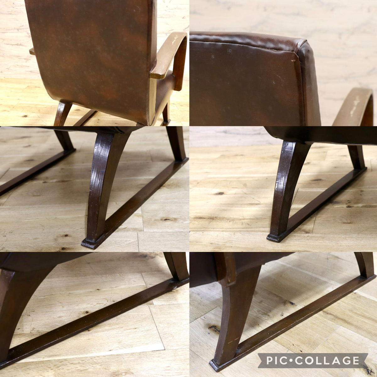 GMJH363B○昭和レトロ ヴィンテージ アームチェア 1人掛けソファ シングルソファ 応接椅子 ミッドセンチュリー カフェ風 合皮 古家具