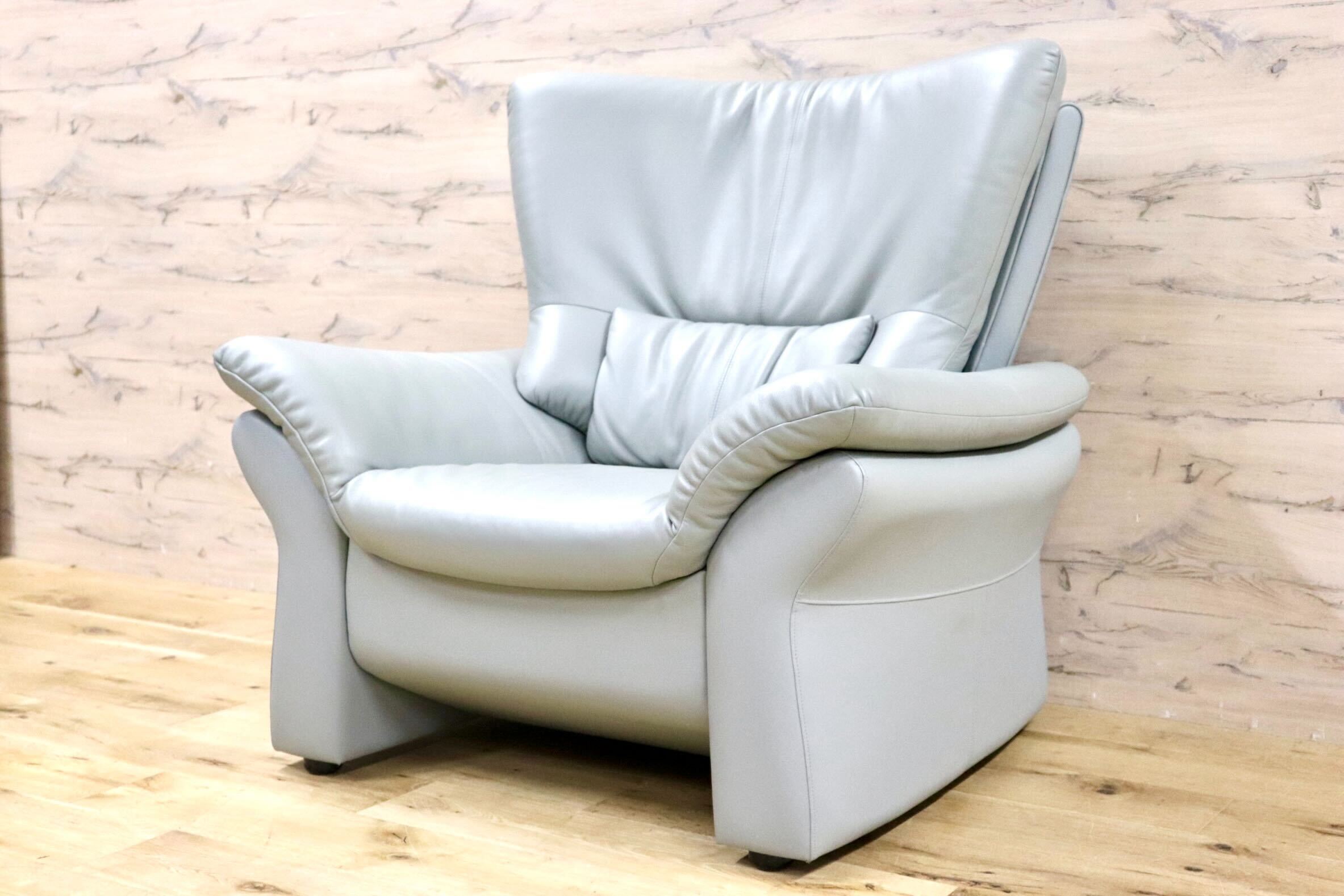 GMHK361B○karimoku / カリモク 1人掛けソファ シングルソファ ラウンジソファ アームチェア 応接 ハイバック 本革 モダン 国産家具