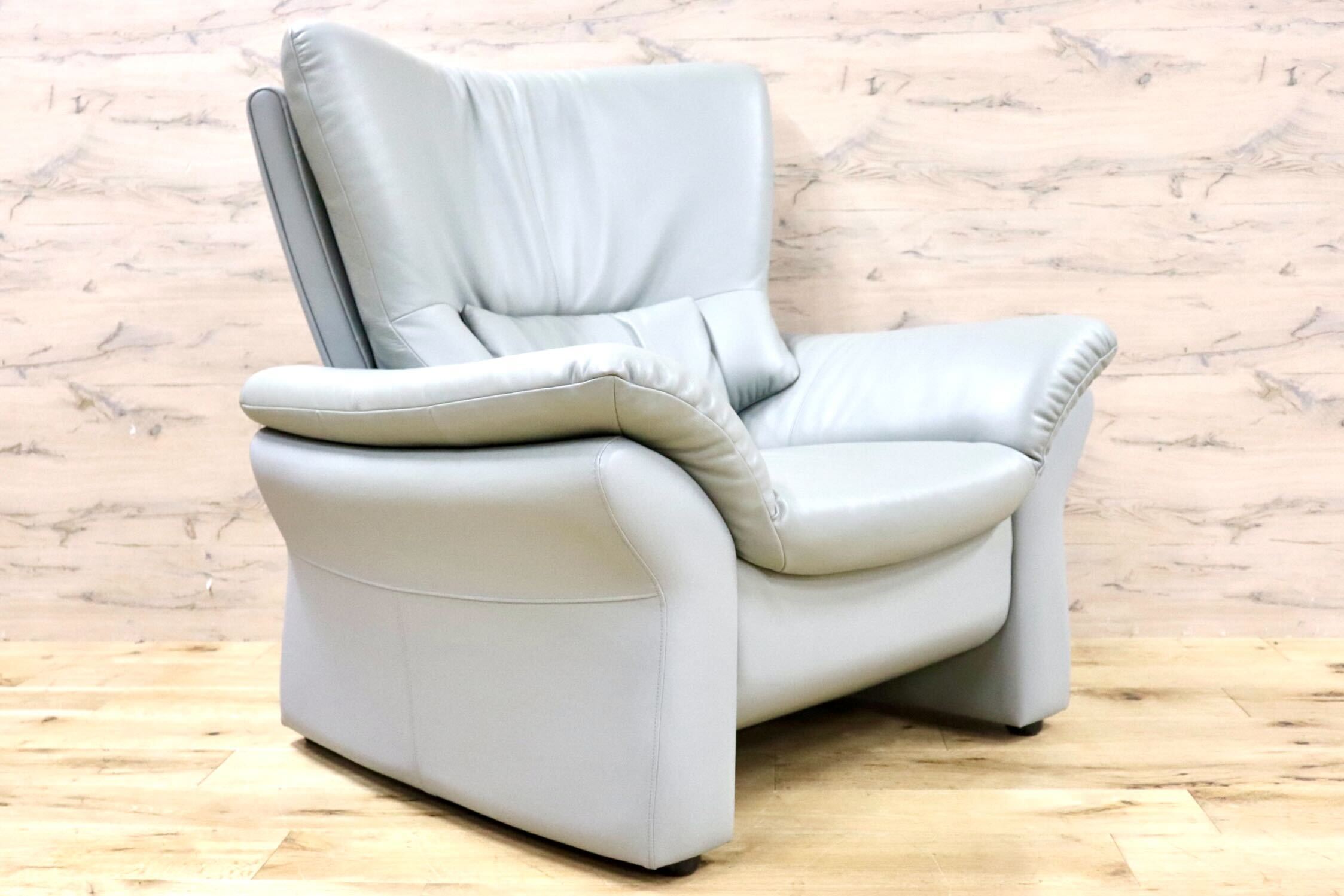 GMHK361B○karimoku / カリモク 1人掛けソファ シングルソファ ラウンジソファ アームチェア 応接 ハイバック 本革 モダン 国産家具