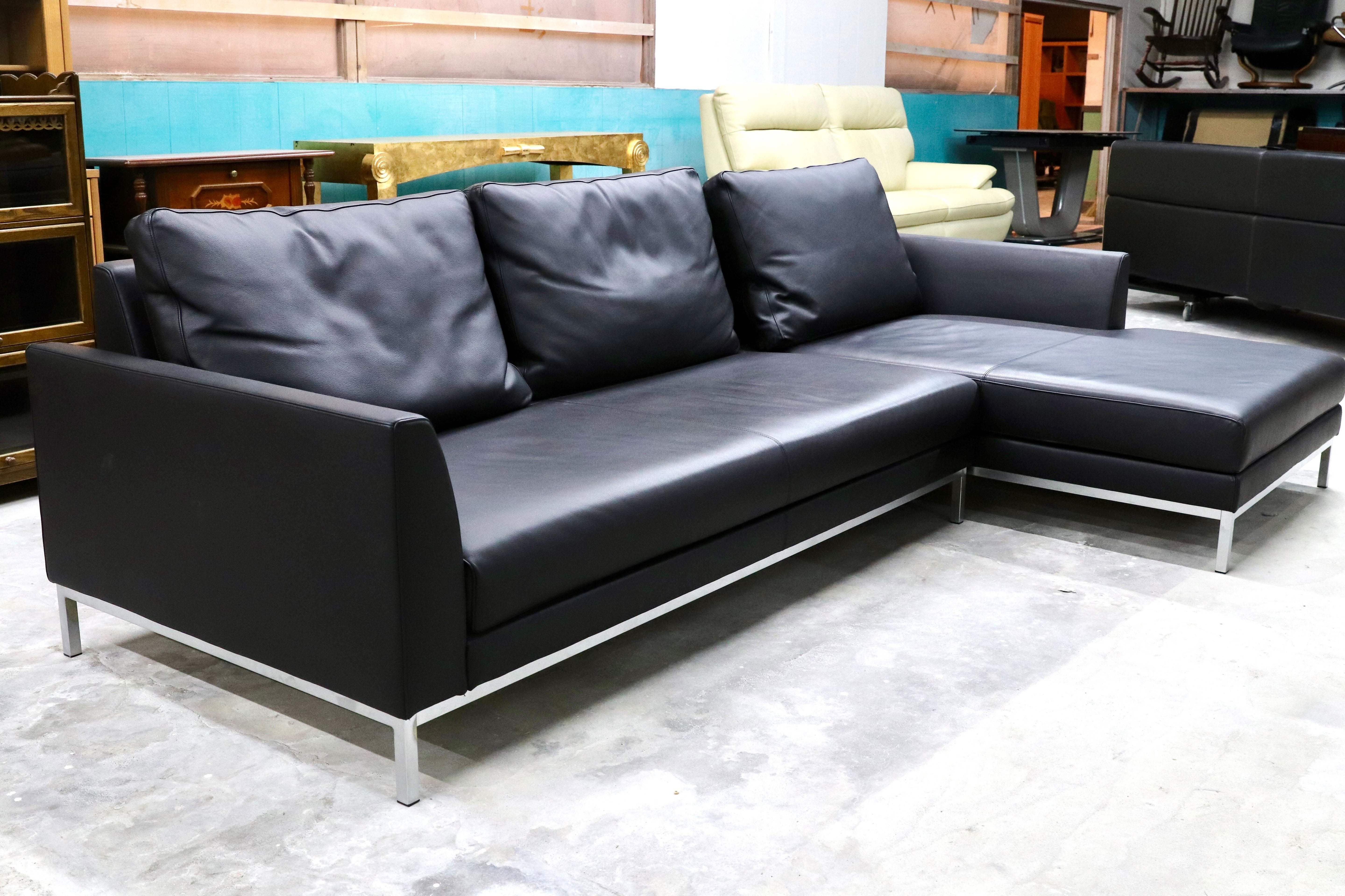 GMHK616○HUKLA / フクラ VALIANT ヴァリアント 本革 レザー カウチソファ リビングソファ 最高級 総額約271万 モデルルーム展示品