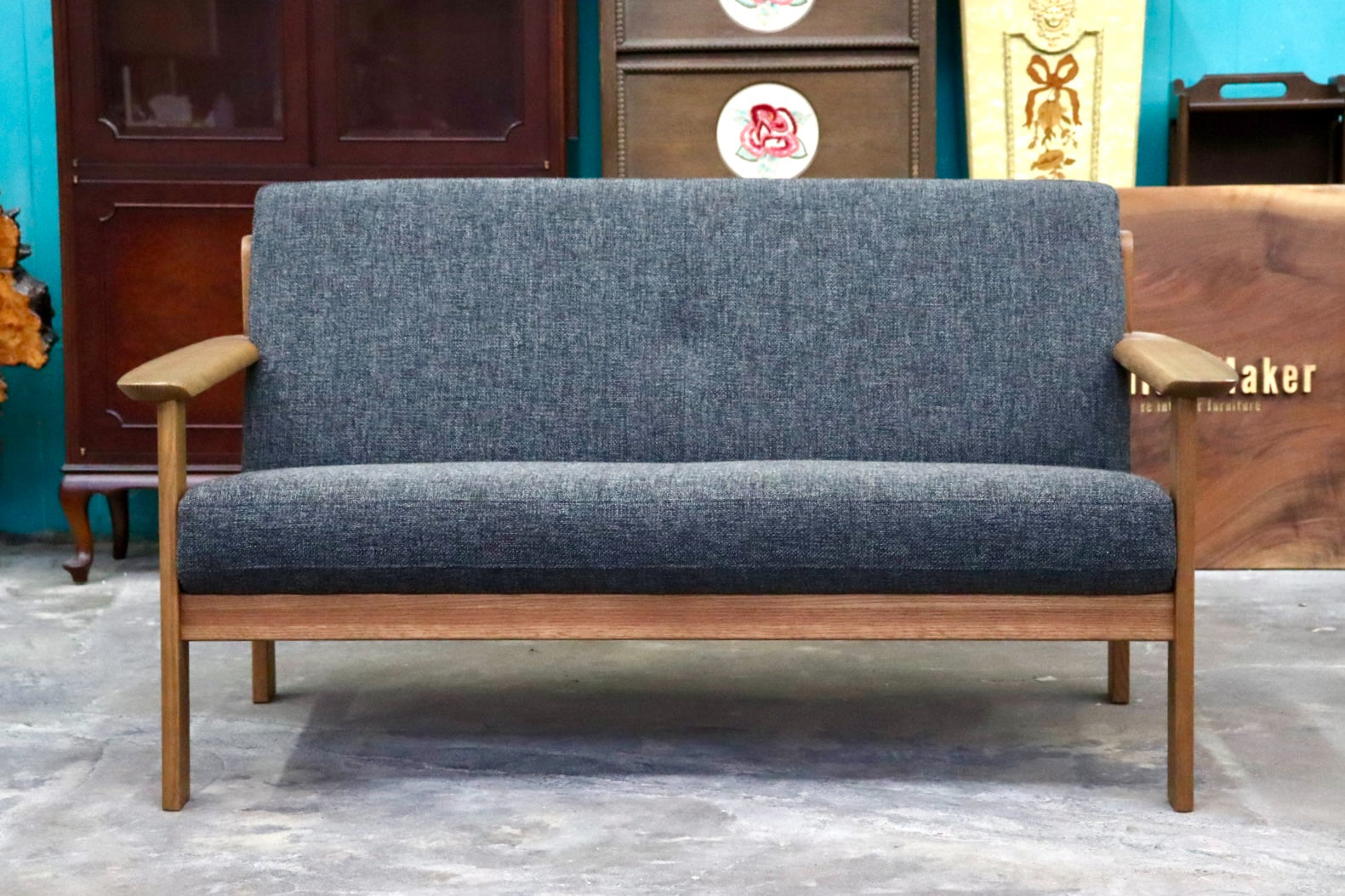 GMJK196○karimoku / カリモク Chitano チターノ W13102ZHG 2人掛ソファ 2Pソファ オーク材 北欧モダン 国産家具