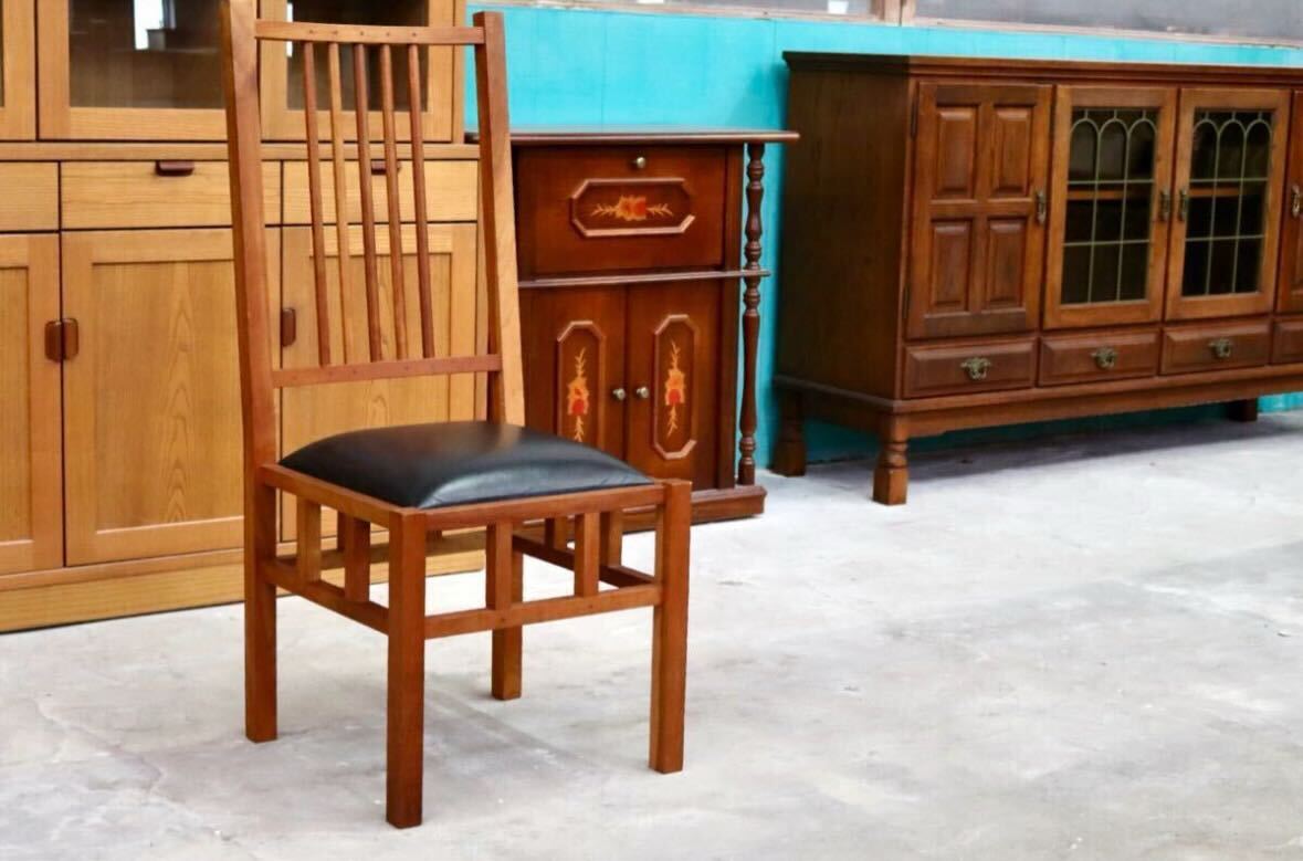 GMIK36D○JOHN KELLY / ジョン・ケリー J1スピンドルチェア ダイニングチェア 椅子 木製 ブラックチェリー材 本革 クラシック アンティーク