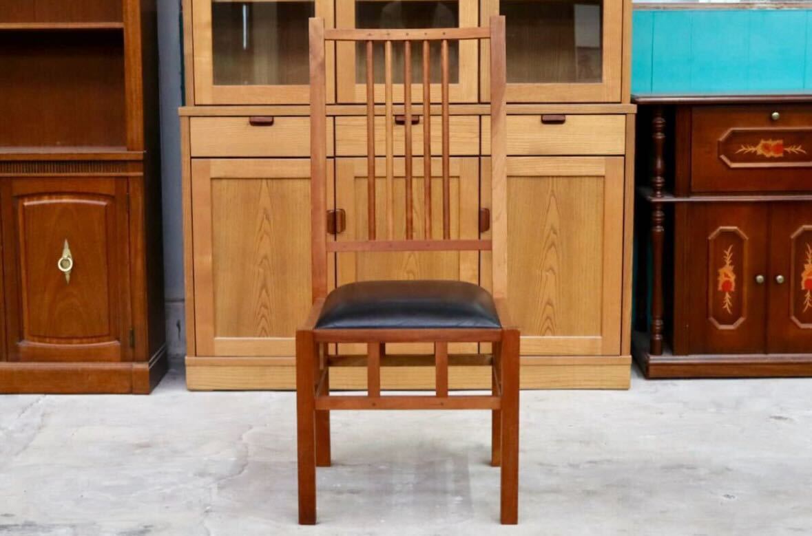 GMIK36D○JOHN KELLY / ジョン・ケリー J1スピンドルチェア ダイニングチェア 椅子 木製 ブラックチェリー材 本革 クラシック アンティーク