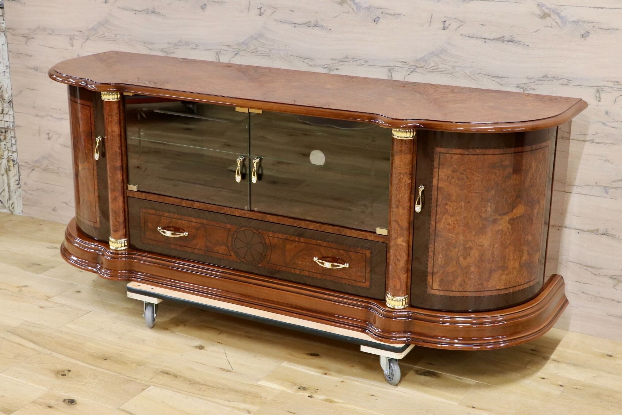 GMIK986○SaltarelliMOBILI / サルタレッリモビリ フローレンス TVボード AVボード サイドボード 輸入家具 ロココ調 イタリア 定価約34.4万