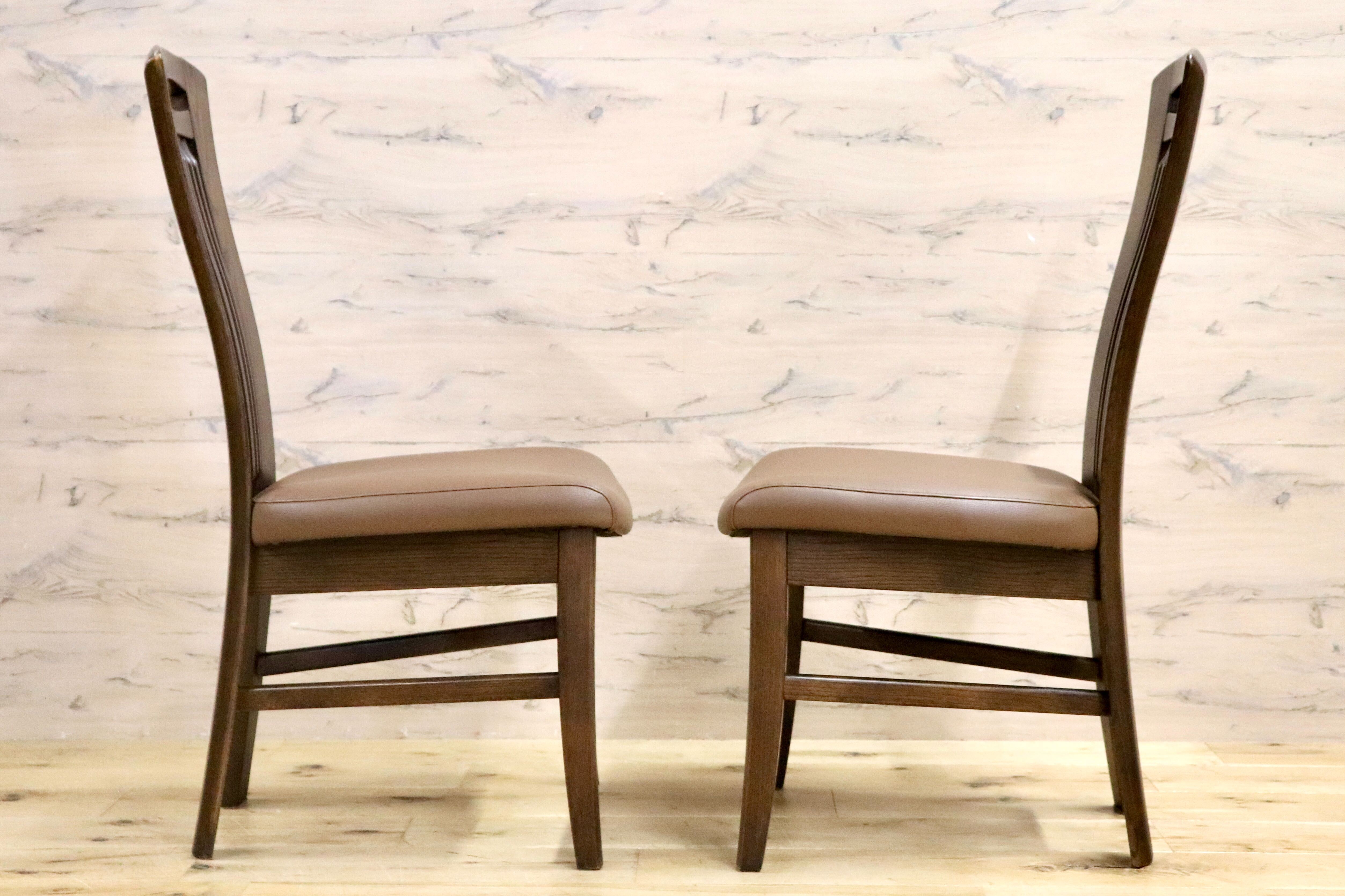 GMHN226A○karimoku / カリモク ダイニングチェア 2脚セット アームレスチェア 椅子 カントリー モダン レトロ オーク 合皮 国産家具