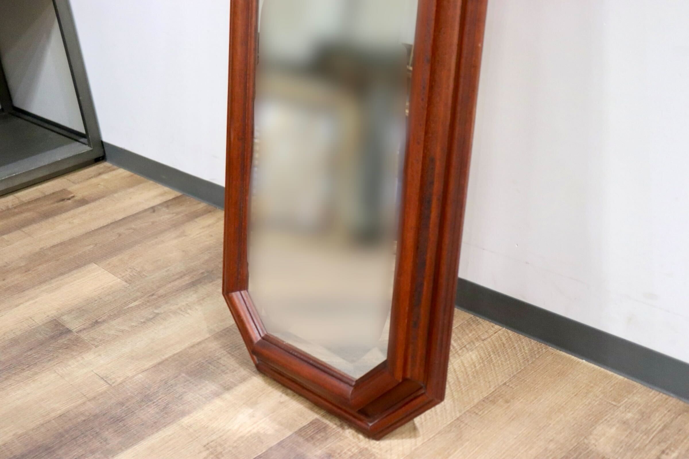 GMHO129○西洋 アンティーク イタリア ウォールミラー 姿見 全身鏡 壁掛け スタンドミラー 木製フレーム