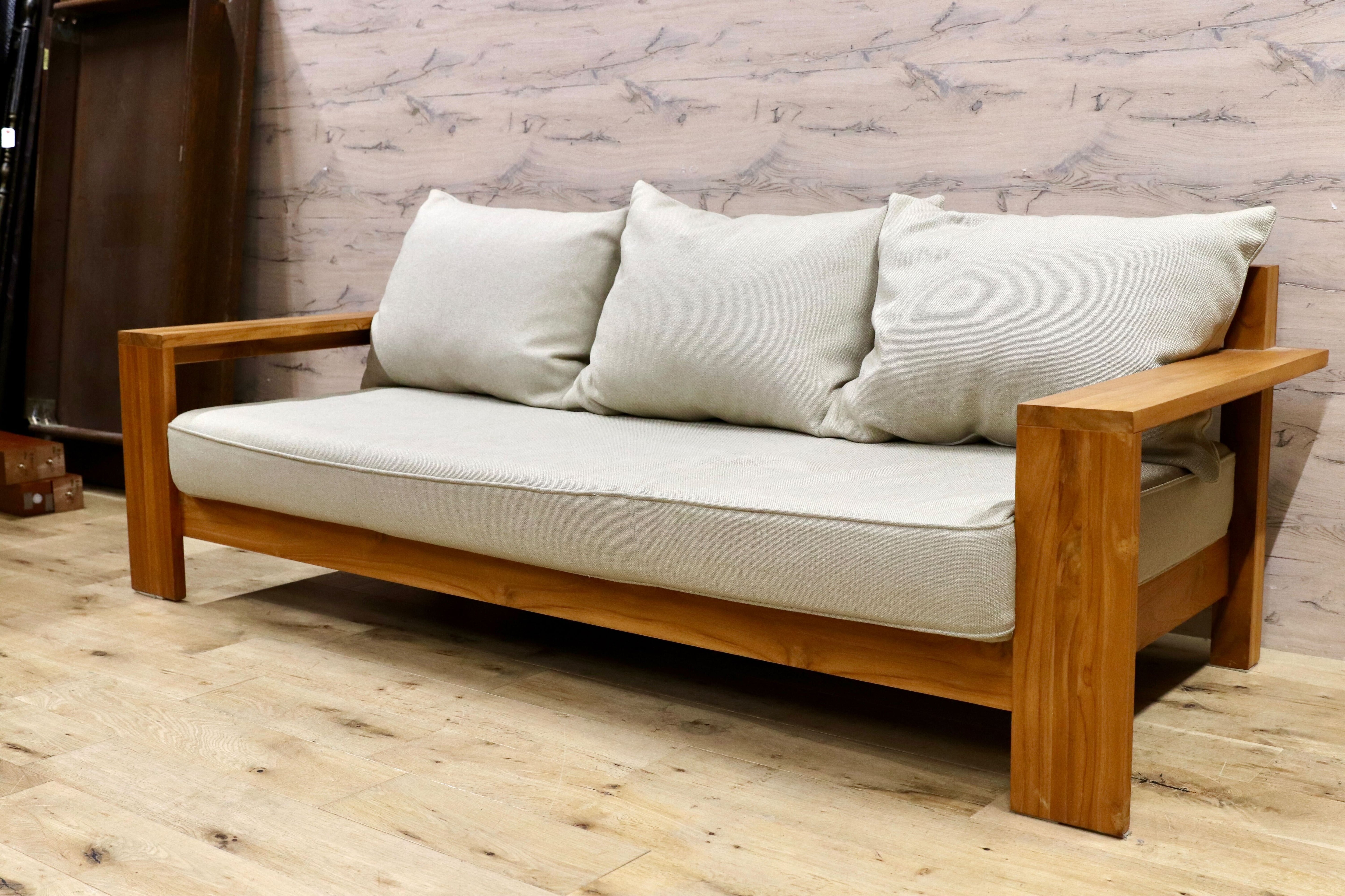 GMIH349○unico / ウニコ BREATH ブレス 3人掛けソファ トリプルソファ チーク無垢材 廃盤 人気シリーズ 北欧ヴィンテージスタイル 稀少