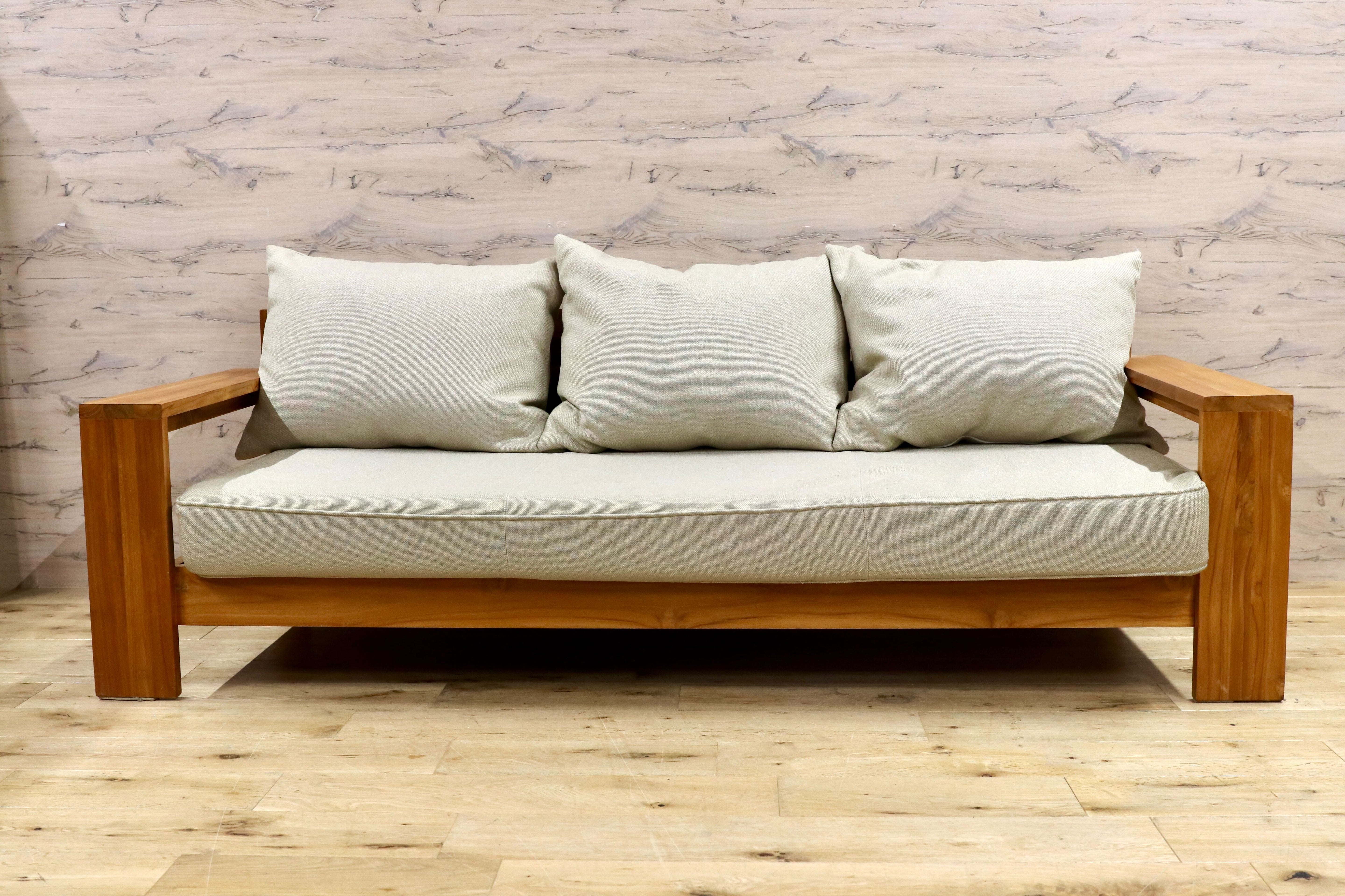 GMIH349○unico / ウニコ BREATH ブレス 3人掛けソファ トリプルソファ チーク無垢材 廃盤 人気シリーズ 北欧ヴィンテージスタイル 稀少