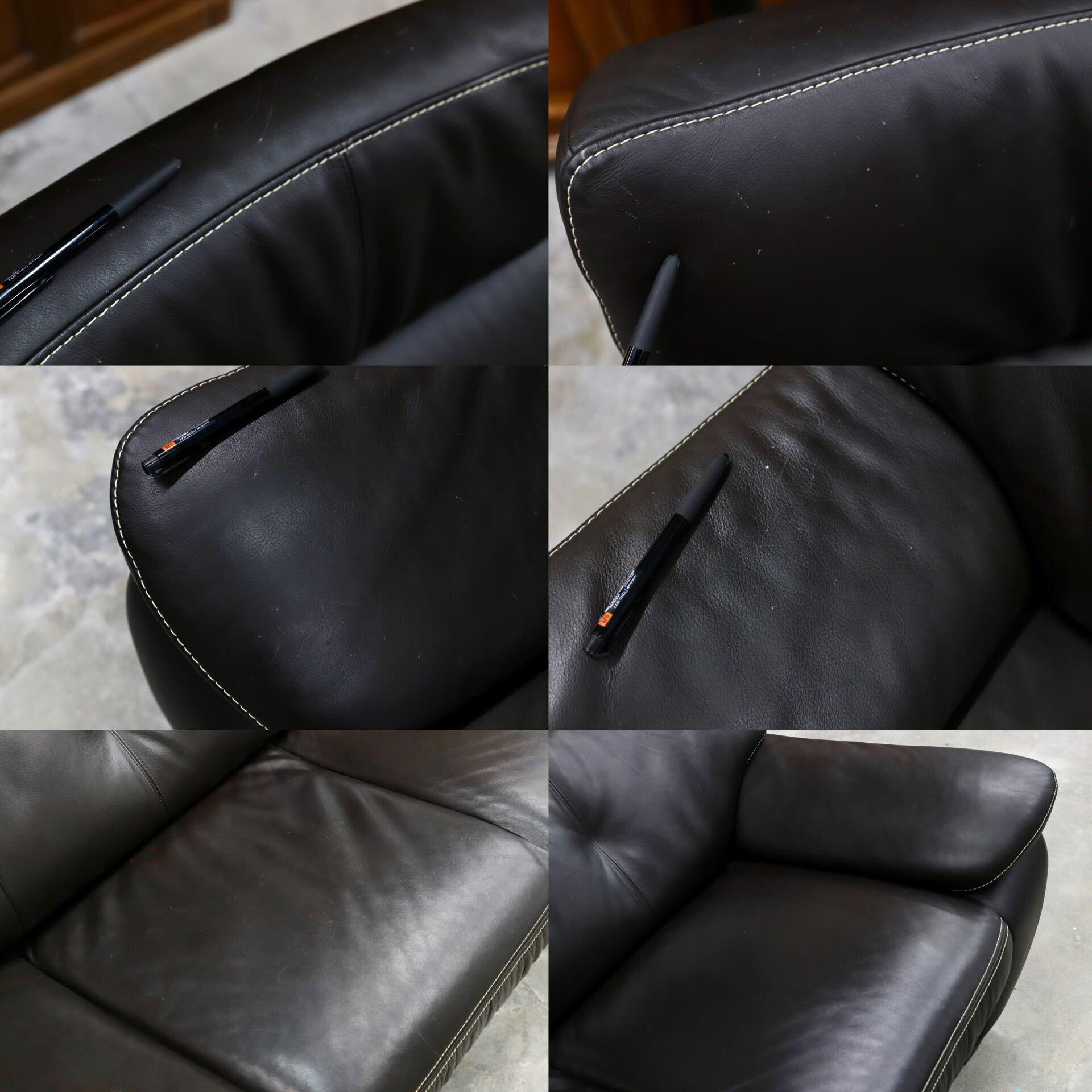 GMIK62○karimoku / カリモク ZT73 3人掛けソファ トリプルソファ 長椅子 本革 レザー 国産家具 定価約39.4万