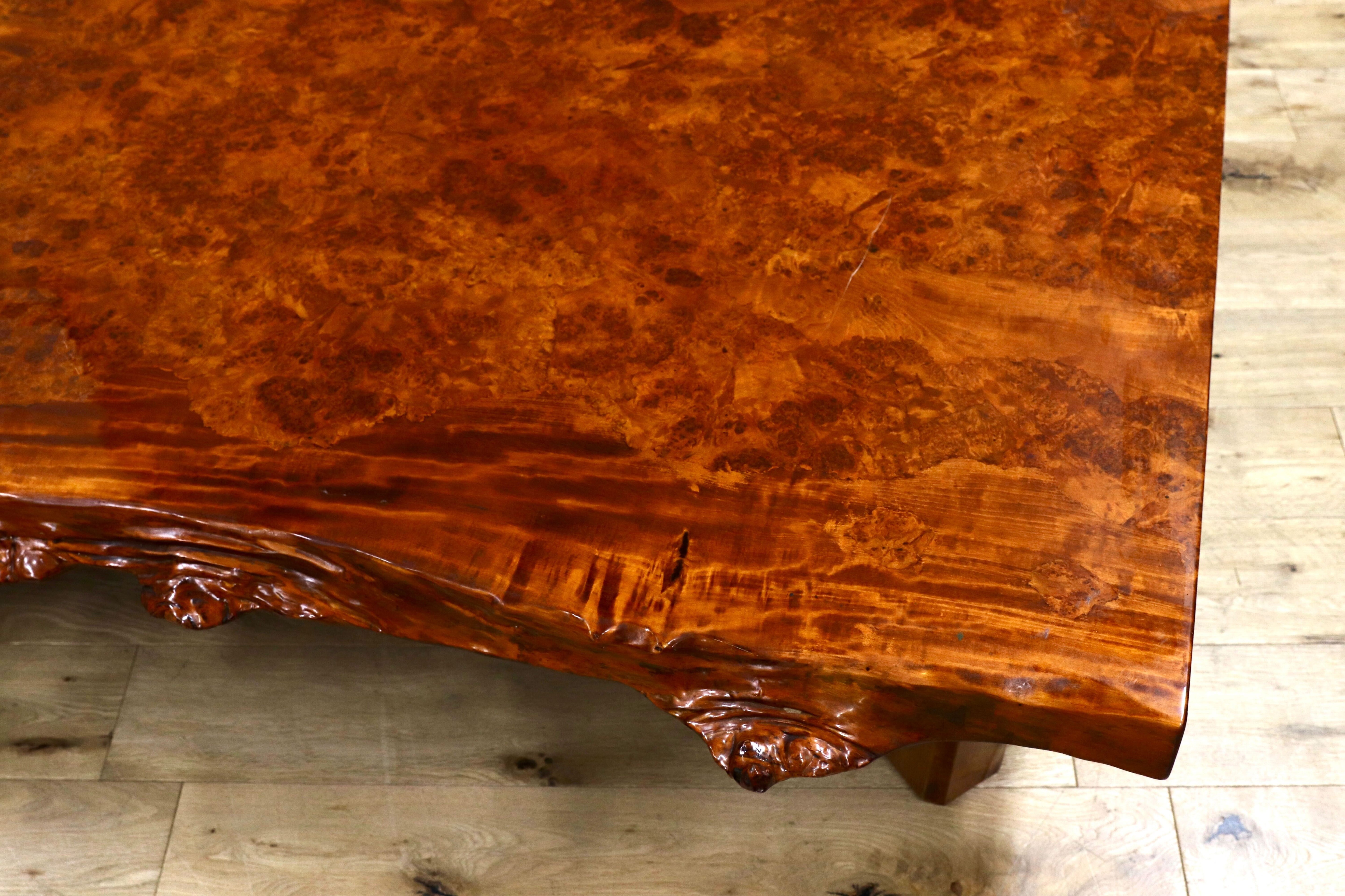 GMIH384○花梨材 座卓 リビングテーブル ローテーブル センターテーブル 瘤杢 バール杢 最高級 和室 座敷 和家具 レトロ アンティーク