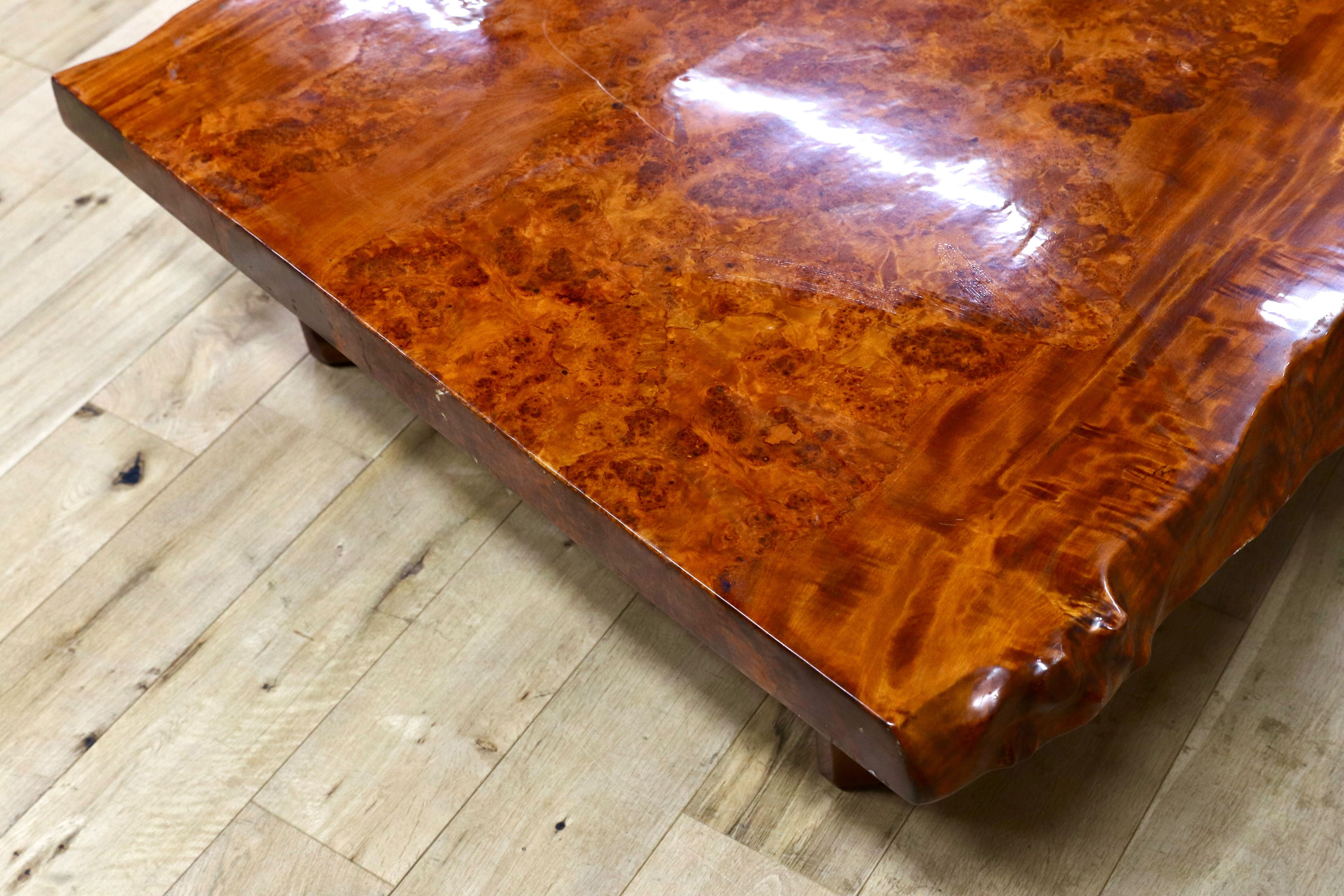 GMIH384○花梨材 座卓 リビングテーブル ローテーブル センターテーブル 瘤杢 バール杢 最高級 和室 座敷 和家具 レトロ アンティーク