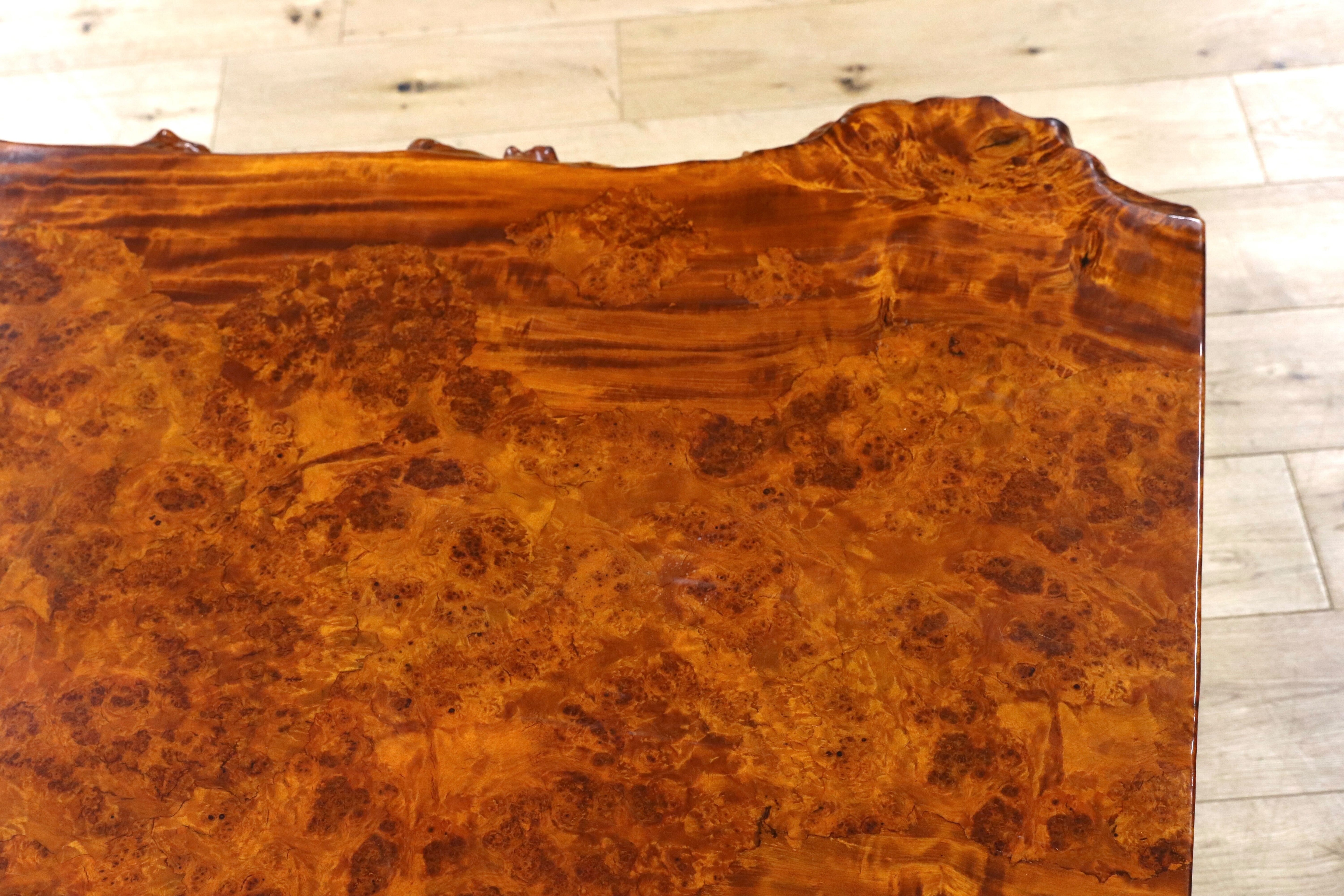 GMIH384○花梨材 座卓 リビングテーブル ローテーブル センターテーブル 瘤杢 バール杢 最高級 和室 座敷 和家具 レトロ アンティーク