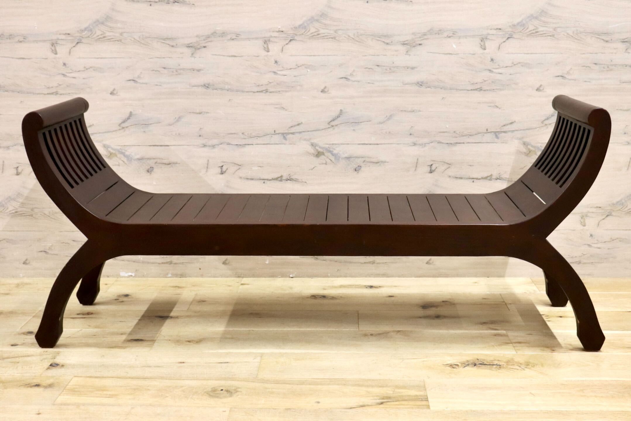 GMIK560A○カルティニベンチ アジアン家具 チーク無垢材 ベンチ 玄関椅子 オブジェ アンティーク リゾート バリ島