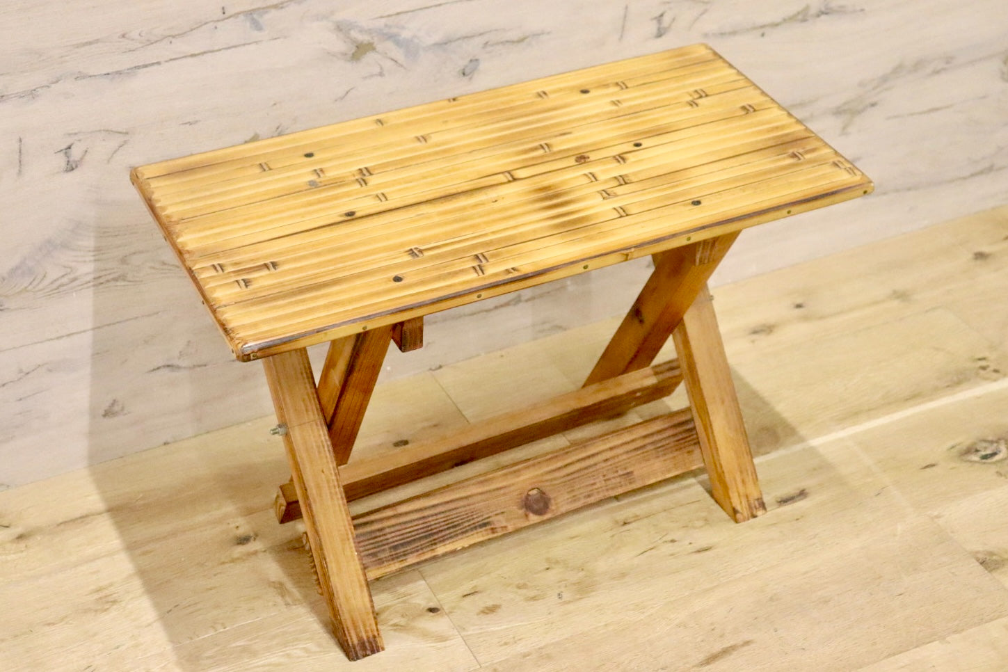 GMJK85A○梅里竹芸 Umezato Bamboo Craft 竹家具 スツール 工芸品 バンブー 折りたたみ椅子 宮崎 高級 健康椅子