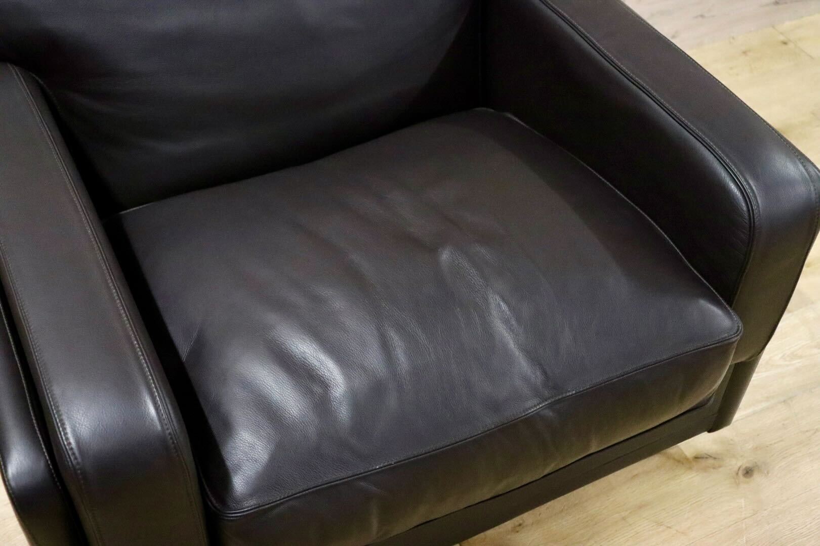 GMHN201C○PoltronaFrau / ポルトローナフラウ 1人掛けソファ シングルソファ イタリア製 総革 ダークブラウン IDC大塚家具 定価約150万