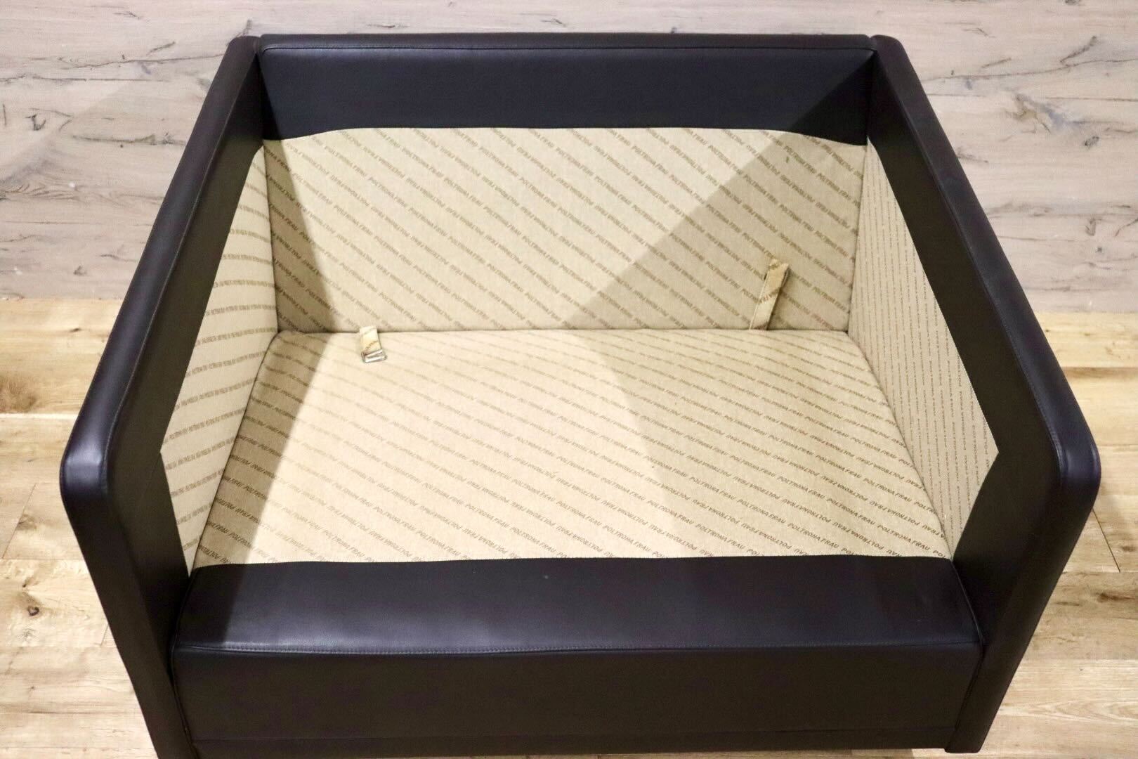 GMHN201C○PoltronaFrau / ポルトローナフラウ 1人掛けソファ シングルソファ イタリア製 総革 ダークブラウン IDC大塚家具 定価約150万