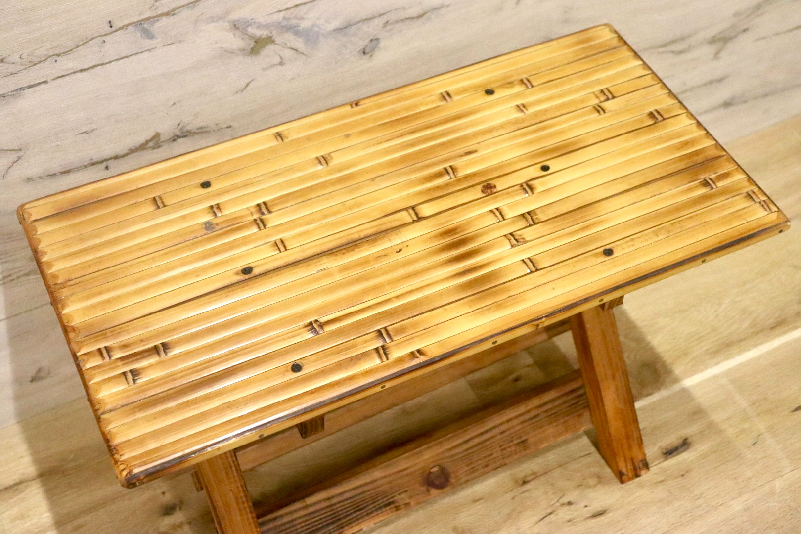 GMJK85A○梅里竹芸 Umezato Bamboo Craft 竹家具 スツール 工芸品 バンブー 折りたたみ椅子 宮崎 高級 健康椅子