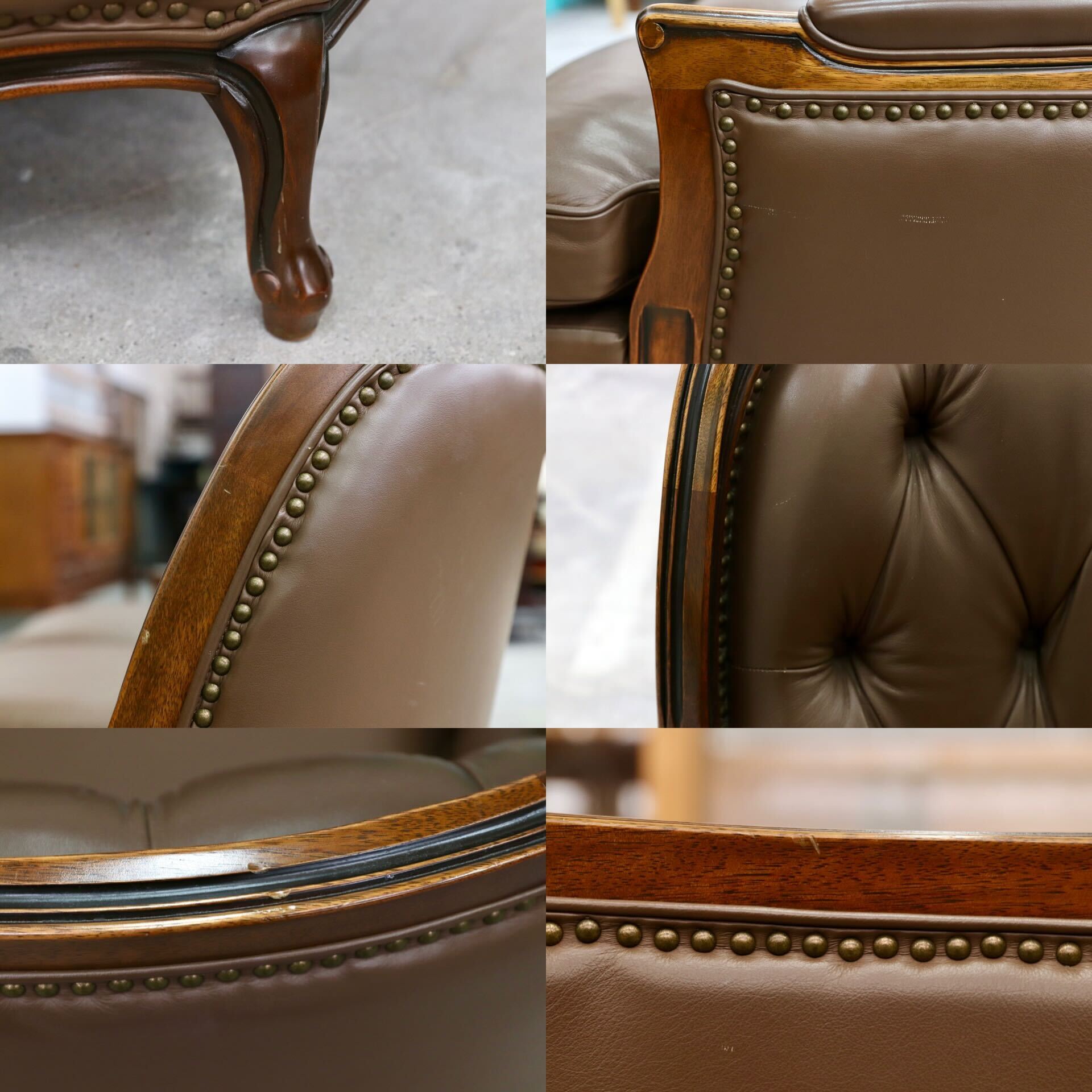 GMHK715○maruni / マルニ BOURBON ブルボン 3人掛けソファ トリプルソファ 本革 ブラウン クラシック ヴィンテージ 稀少モデル