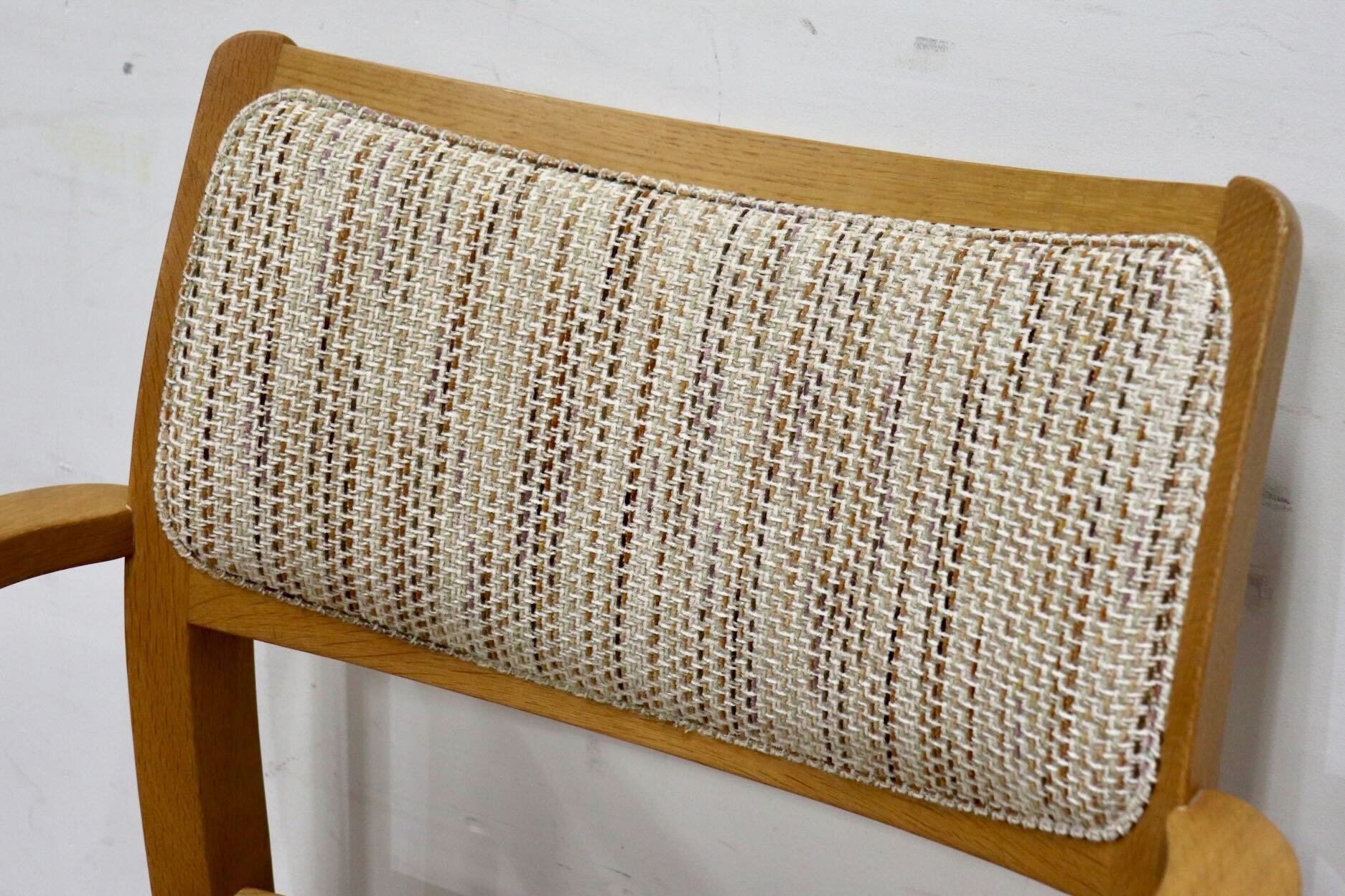 GMHH442A○シラカワ / shirakawa S-281ダイニングチェア アームチェア 椅子 ファブリック オーク材 飛騨家具 レトロ モダン