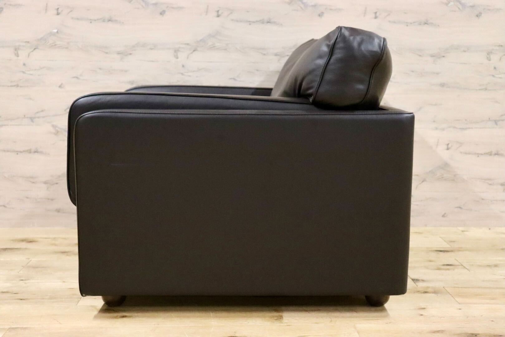 GMHN201D○PoltronaFrau / ポルトローナフラウ 1人掛けソファ シングルソファ イタリア製 総革 ダークブラウン IDC大塚家具 定価約150万