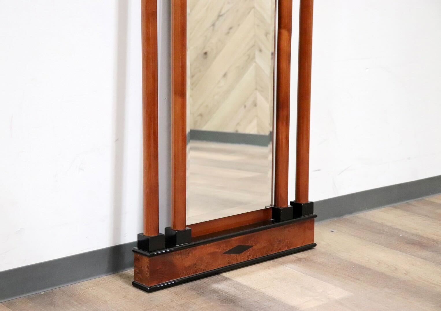 GMGN163B○イタリア製 最高級 鏡 ウォールミラー 姿見 壁掛け式 バーズアイメープル 象嵌細工 クラシック エレガント アンティーク 展示品