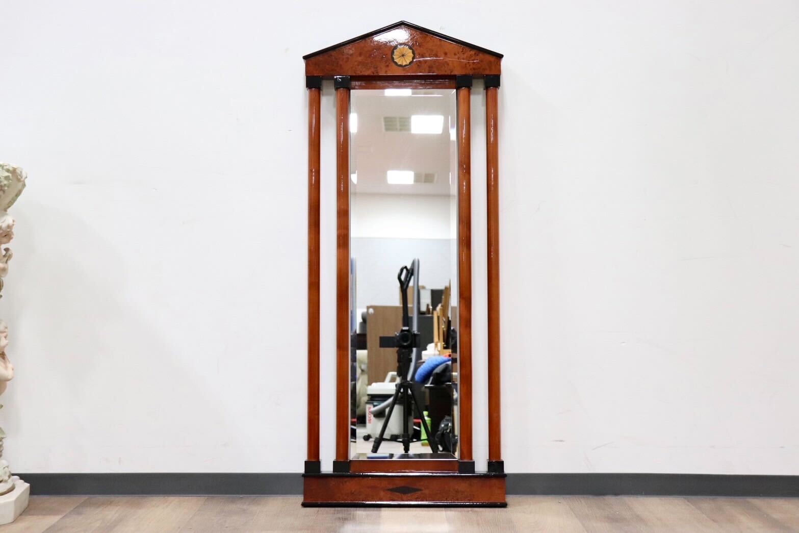 GMGN163B○イタリア製 最高級 鏡 ウォールミラー 姿見 壁掛け式 バーズアイメープル 象嵌細工 クラシック エレガント アンティーク 展示品