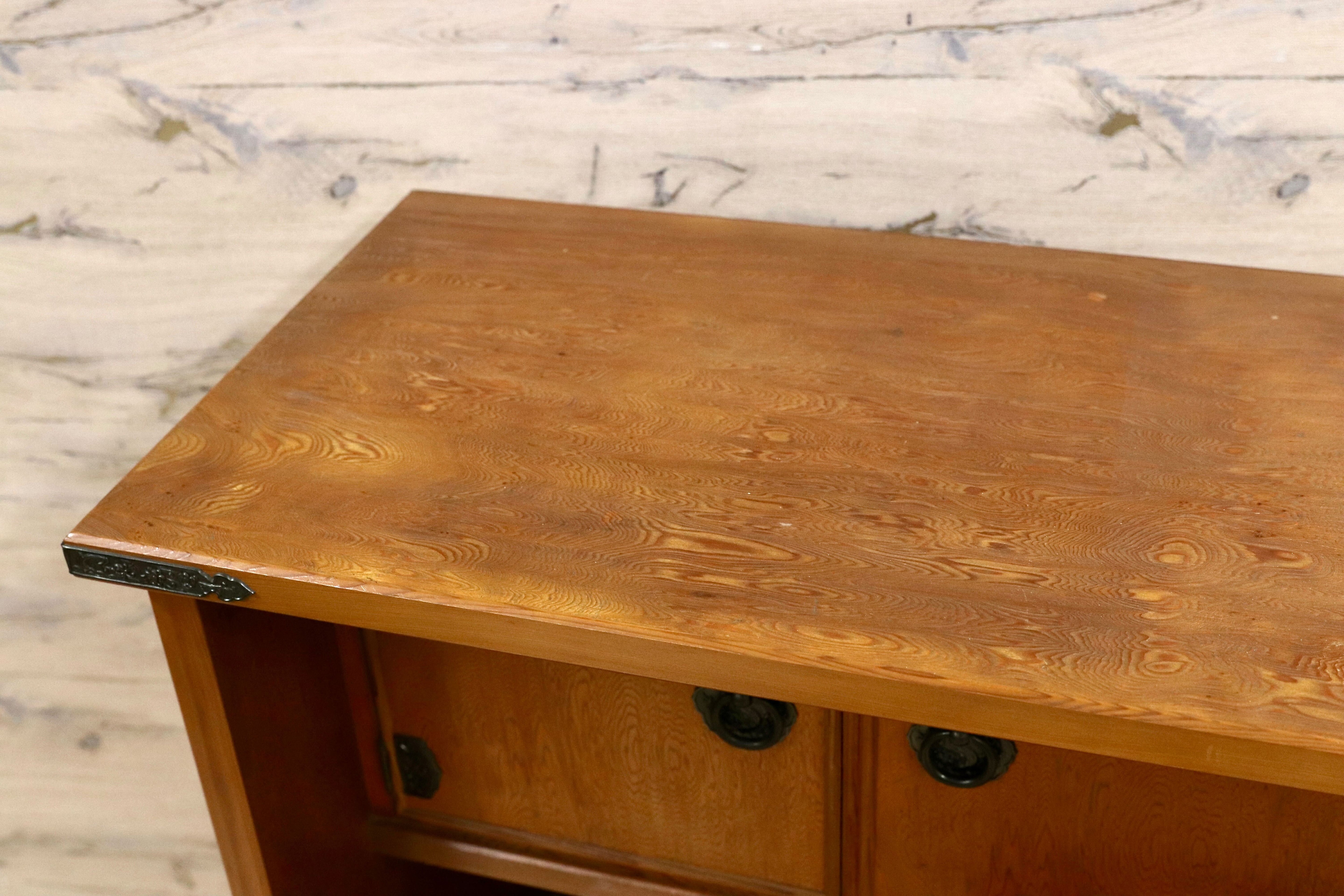 GMIH386○世界遺産屋久杉 茶棚 サイドボード リビングボード 飾り棚 シェルフ ラック 和家具 和モダン レトロ アンティーク 古民家