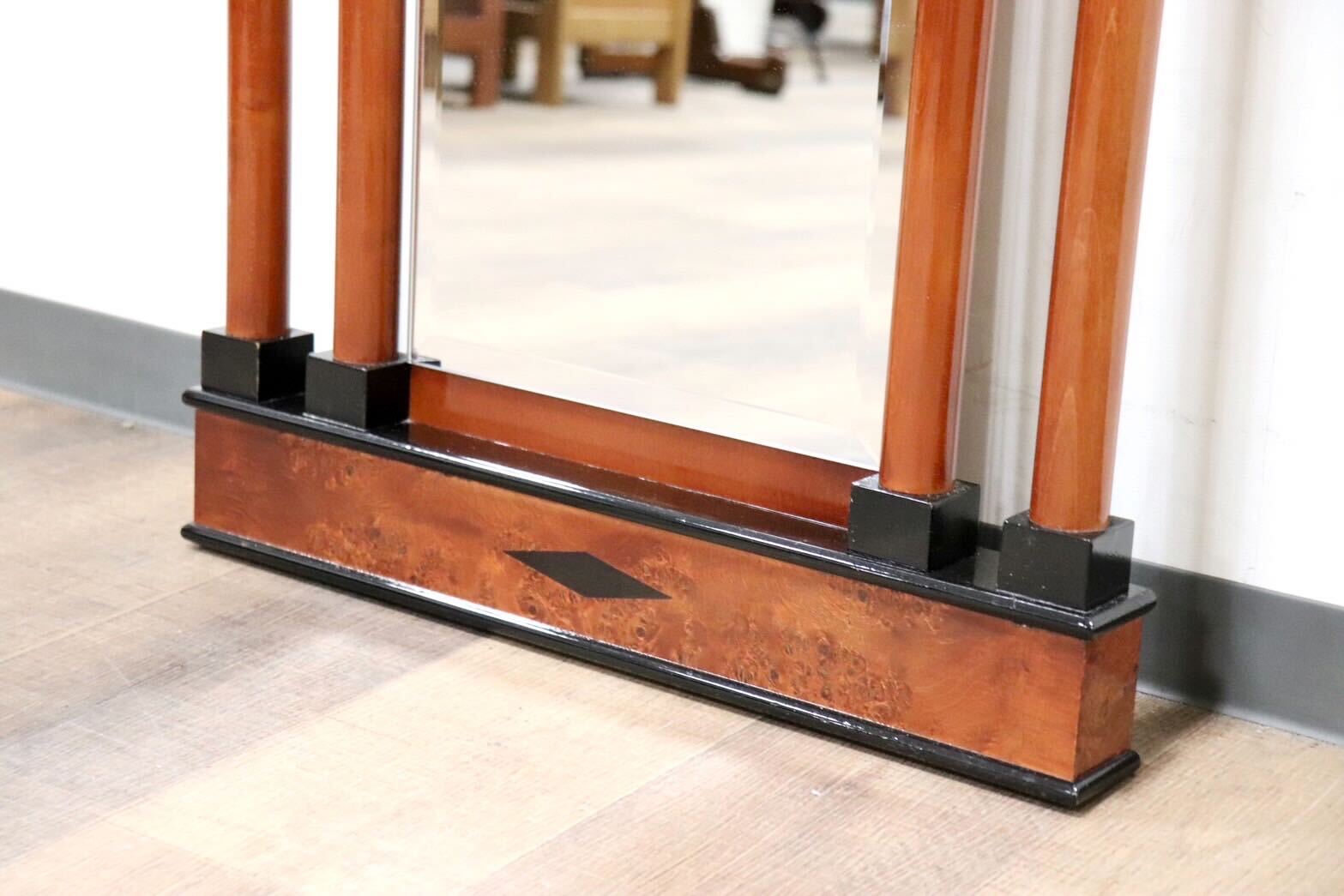 GMGN163B○イタリア製 最高級 鏡 ウォールミラー 姿見 壁掛け式 バーズアイメープル 象嵌細工 クラシック エレガント アンティーク 展示品