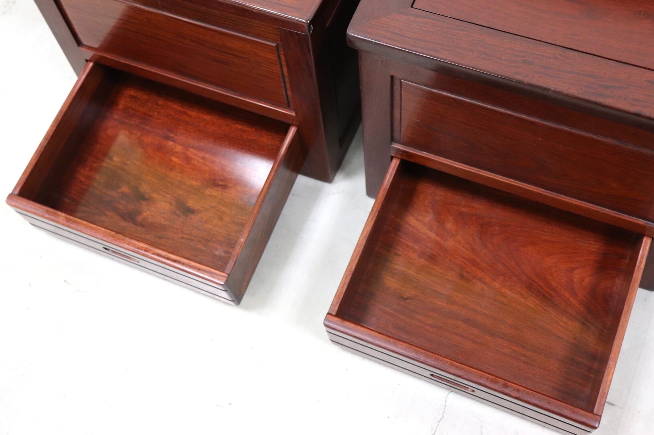 GMGS51A○唐木 花梨 無垢材 ダイニングチェア 囲炉裏チェア 2脚セット 食卓椅子 和家具 収納付き 炉端 和モダン レトロ アンティーク 希少