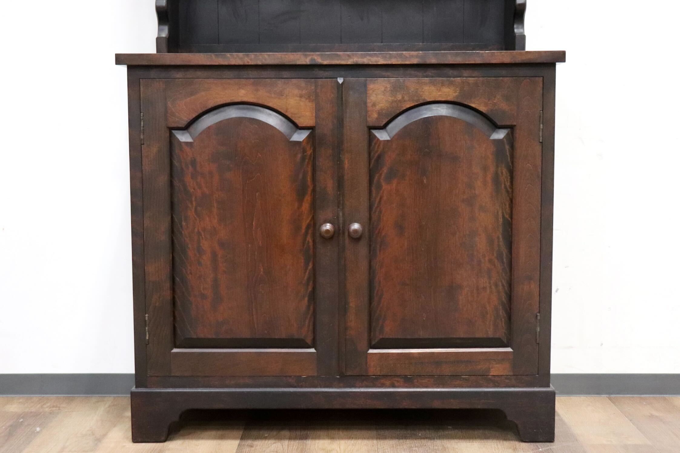 GMHH404B○松本民芸家具 36型 食器棚 カップボード 飾り棚 キャビネット 最高級 ミズメザクラ 無垢材 和家具 レトロ 和モダン 定価約39万