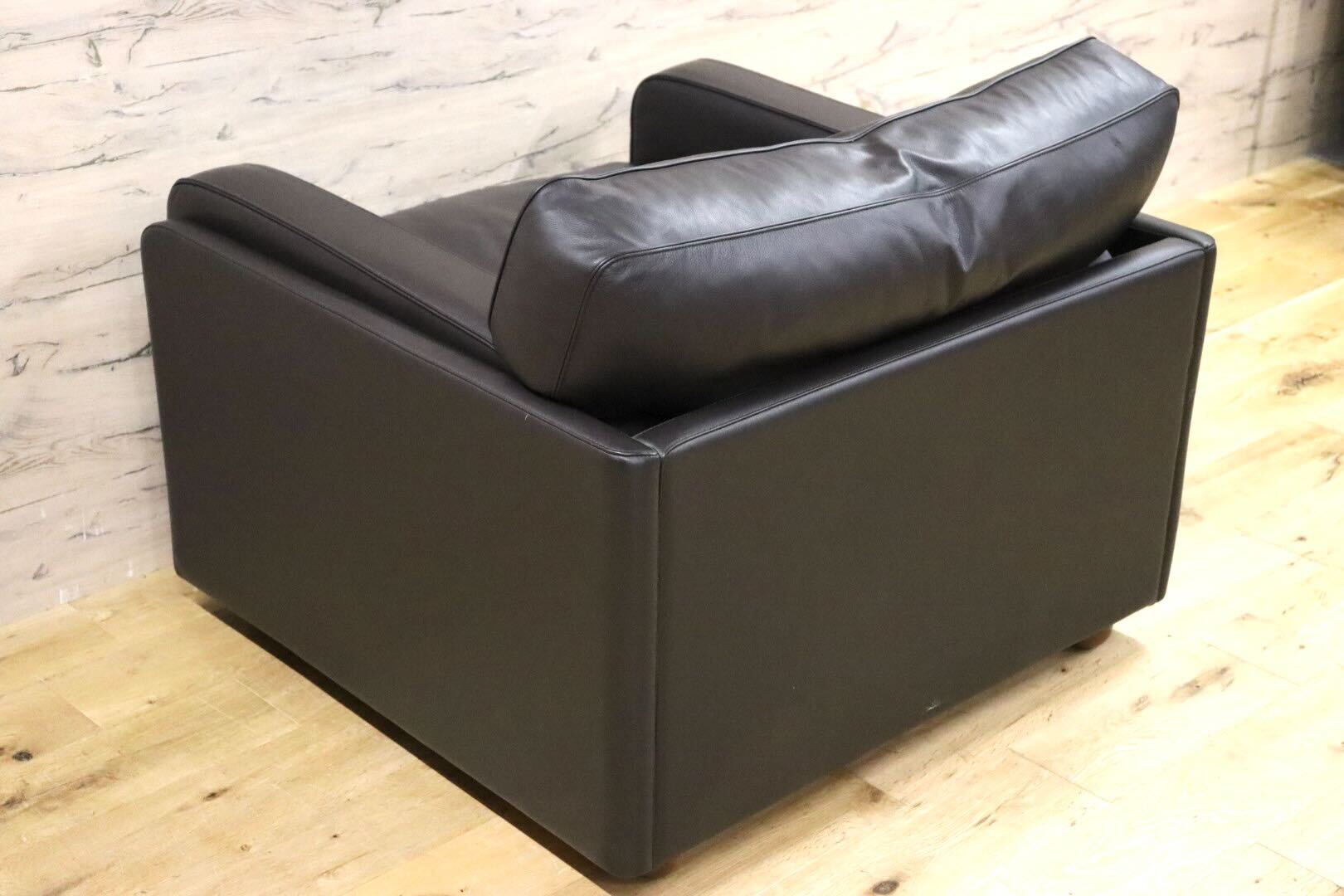 GMHN201E○PoltronaFrau / ポルトローナフラウ 1人掛けソファ シングルソファ イタリア製 総革 ダークブラウン IDC大塚家具 定価約150万