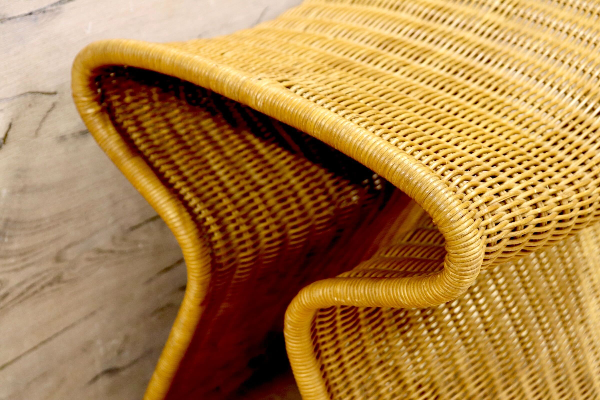 GMIK564B○IDEE / イデー SHROOM WICKER シュルーム ウィッカー ラタンスツール 籐 オットマン サイドチェア 定価約4万 腰掛け チェア