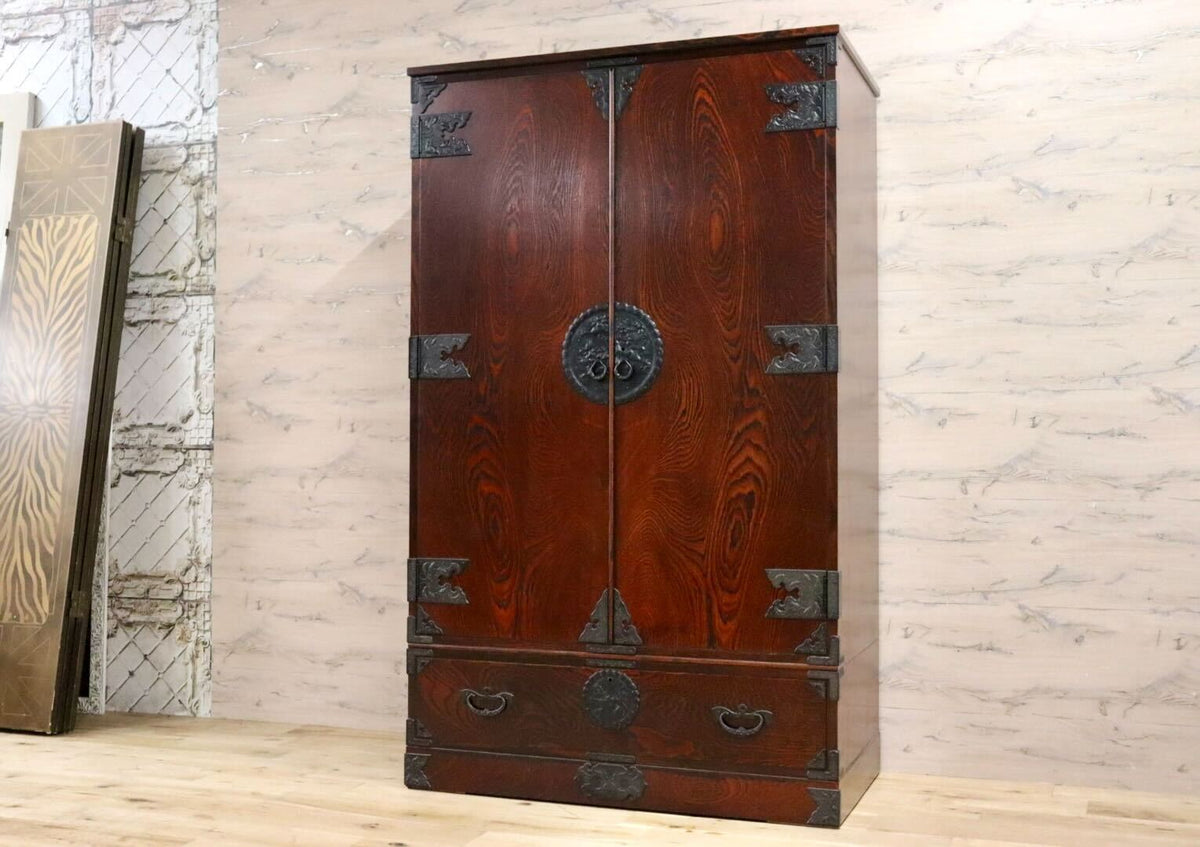 GMJH1○岩谷堂箪笥 洋服箪笥 ワードローブ 伝統工芸 欅 和家具 古民家 