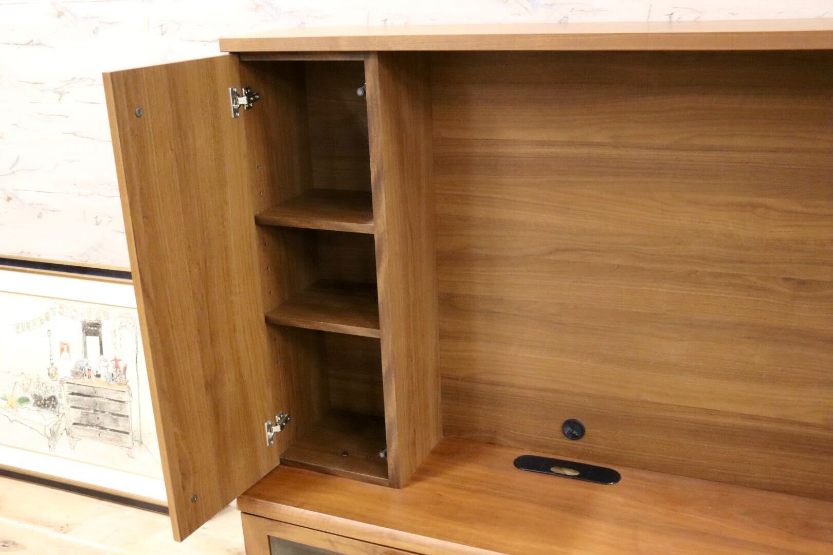 GMGH483○岡家具 NEWドーソン TVボード AVボード リビング収納 壁面 ハイタイプ ウォールナット IDC大塚家具 約20万