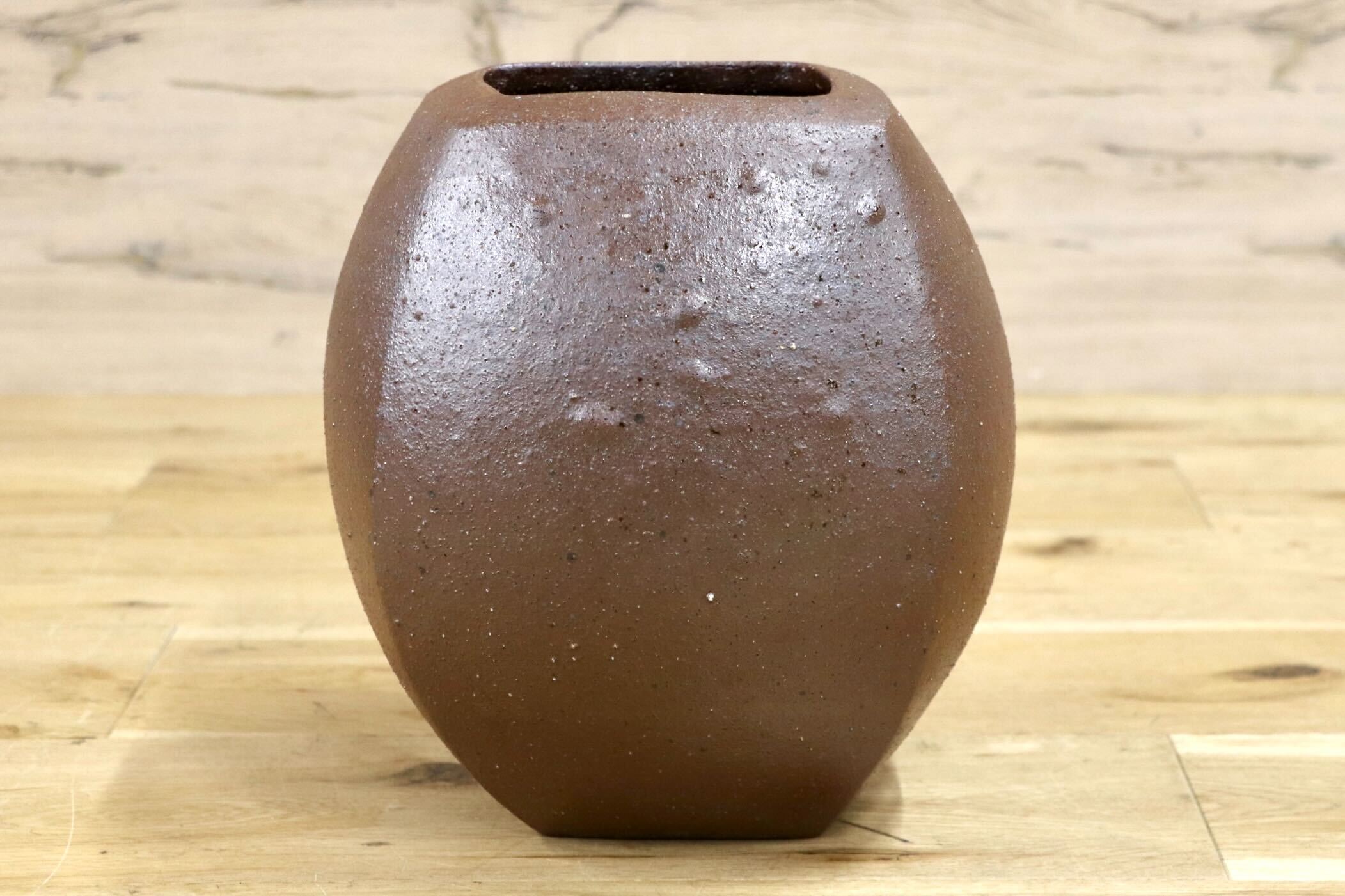 GMIO1◯市野悟窯 丹波焼 花瓶 フラワーベース 花入 壺 作家物 陶器 市野哲次 伝統工芸 丹波篠山 未使用