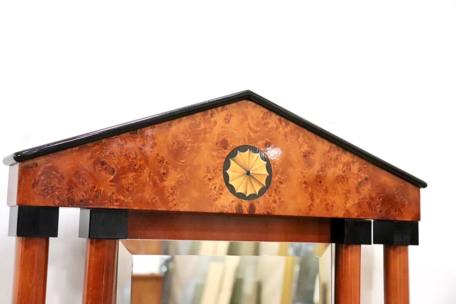 GMGN163D○イタリア製 最高級 鏡 ウォールミラー 姿見 壁掛け式 バーズアイメープル 象嵌細工 クラシック エレガント アンティーク 展示品