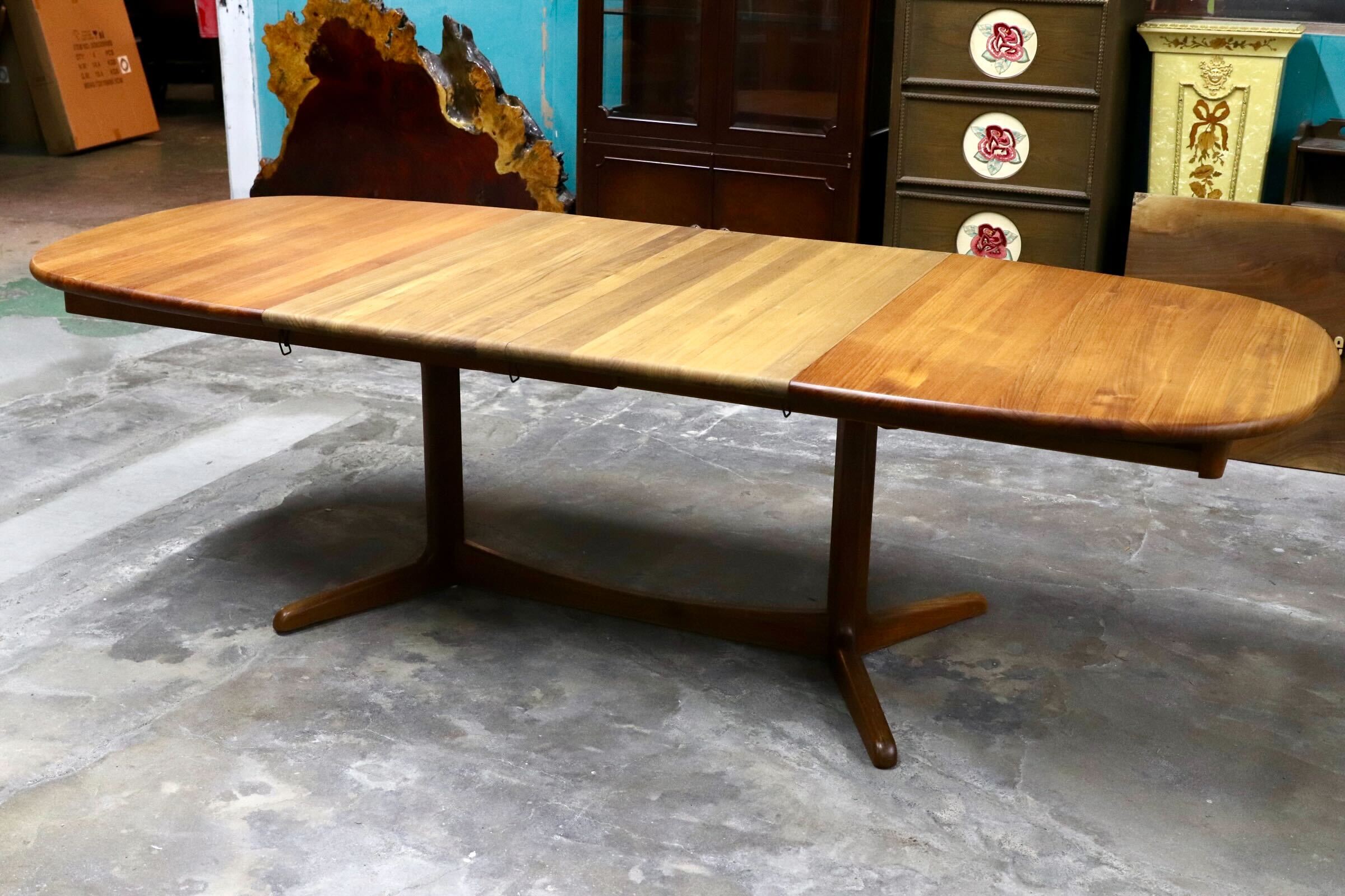 GMJK101○Danish Vintage エクステンション ダイニングテーブル チーク材 北欧デザイン デンマーク製 検) Gudme Mobelfabrik Glostrup