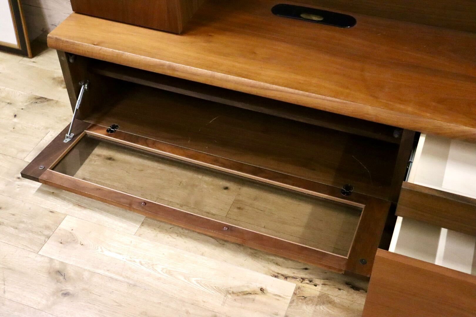 GMGH483○岡家具 NEWドーソン TVボード AVボード リビング収納 壁面 ハイタイプ ウォールナット IDC大塚家具 約20万