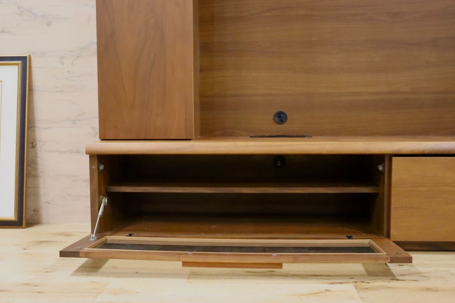 GMGH483○岡家具 NEWドーソン TVボード AVボード リビング収納 壁面 ハイタイプ ウォールナット IDC大塚家具 約20万