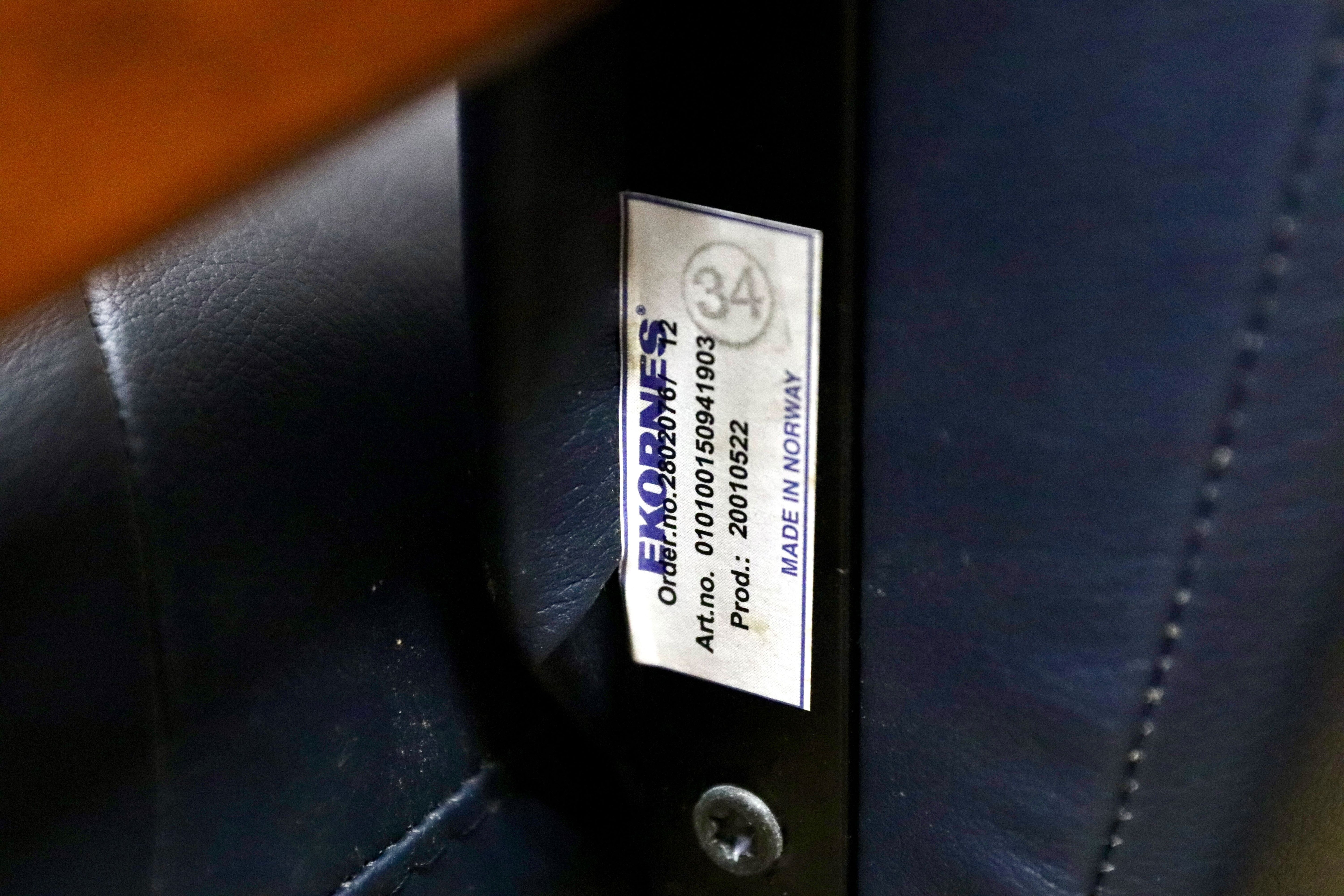 GMHS195○EKORNES / エコーネス ストレスレス リクライニングチェア ラウンジチェア シングルソファ 本革 ブルー 北欧 ノルウェー