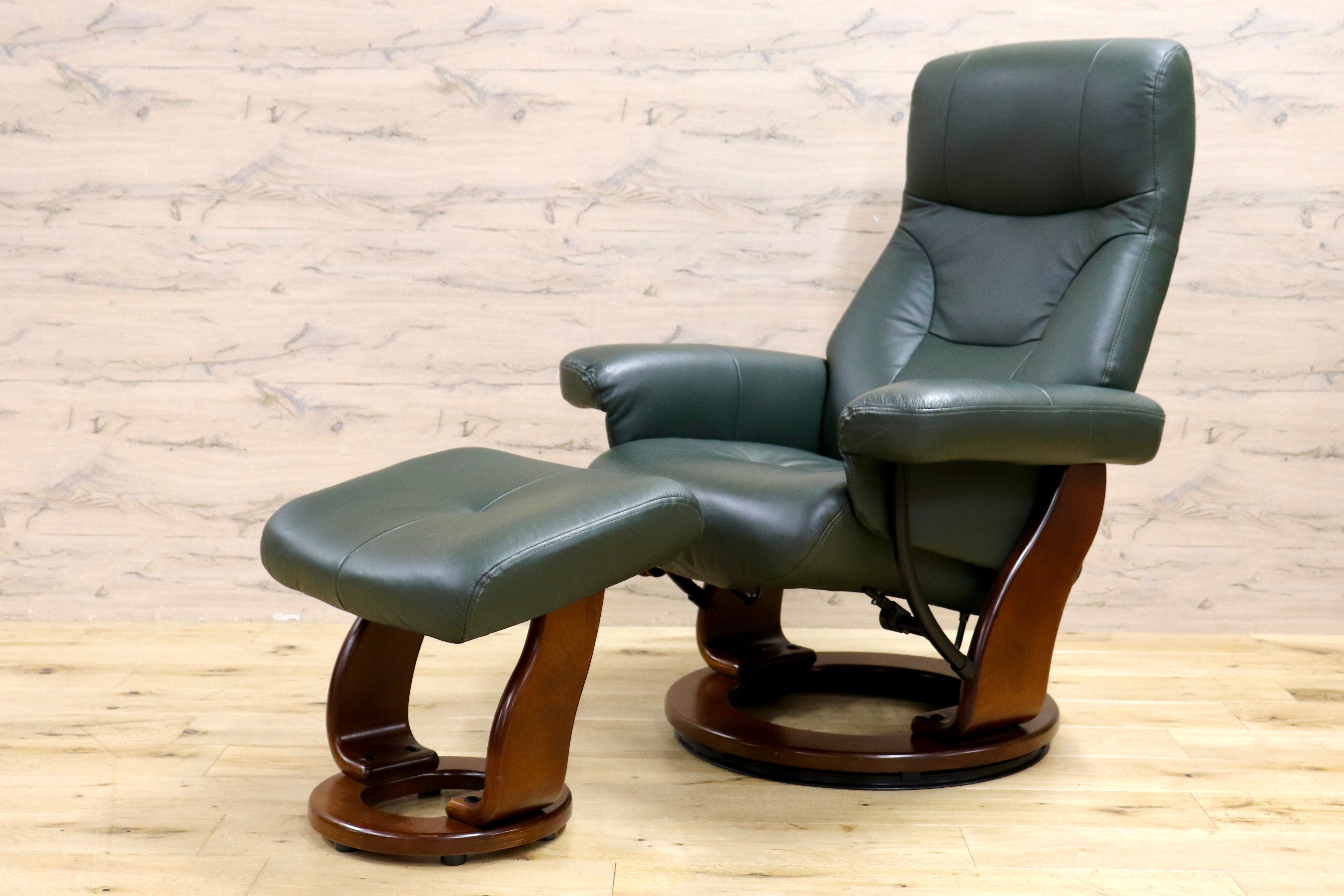 GMIK567○リクライニングチェア オットマンセット パーソナルチェア 1人掛けソファ 回転式 合皮 モダン 北欧スタイル 検) EKORNES